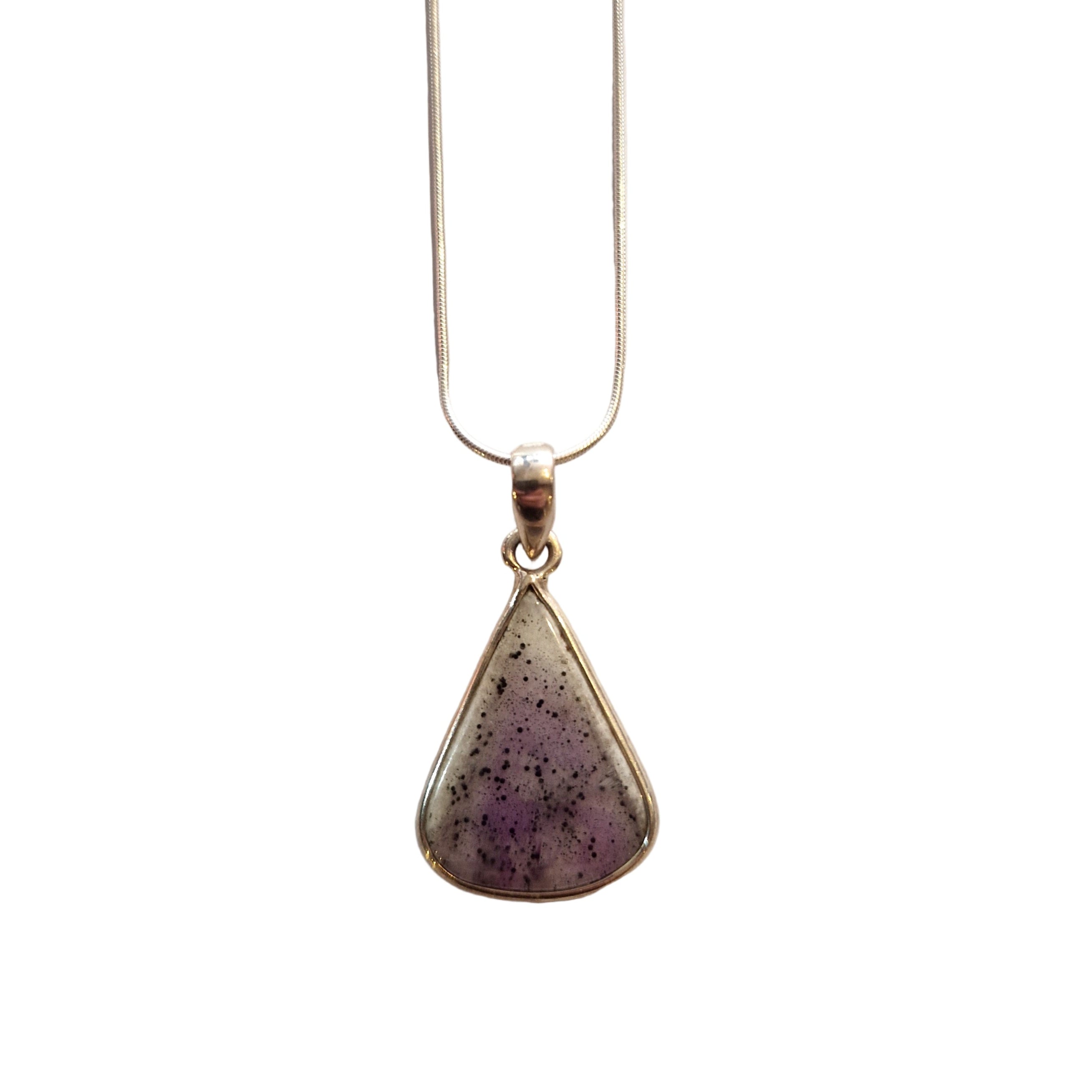 Moss Amethyst Silver Necklace