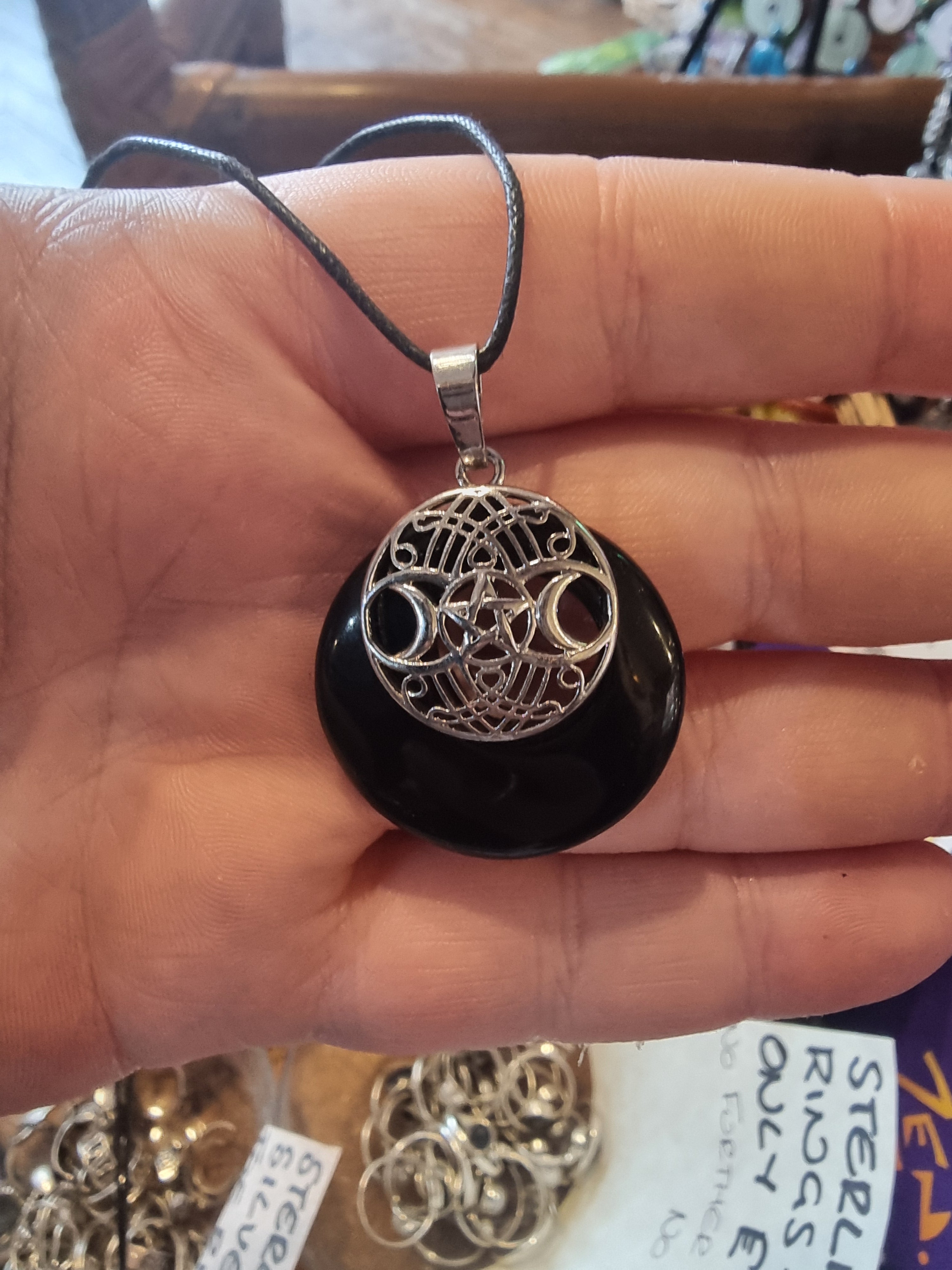 Obsidian Triple Moon Pendant