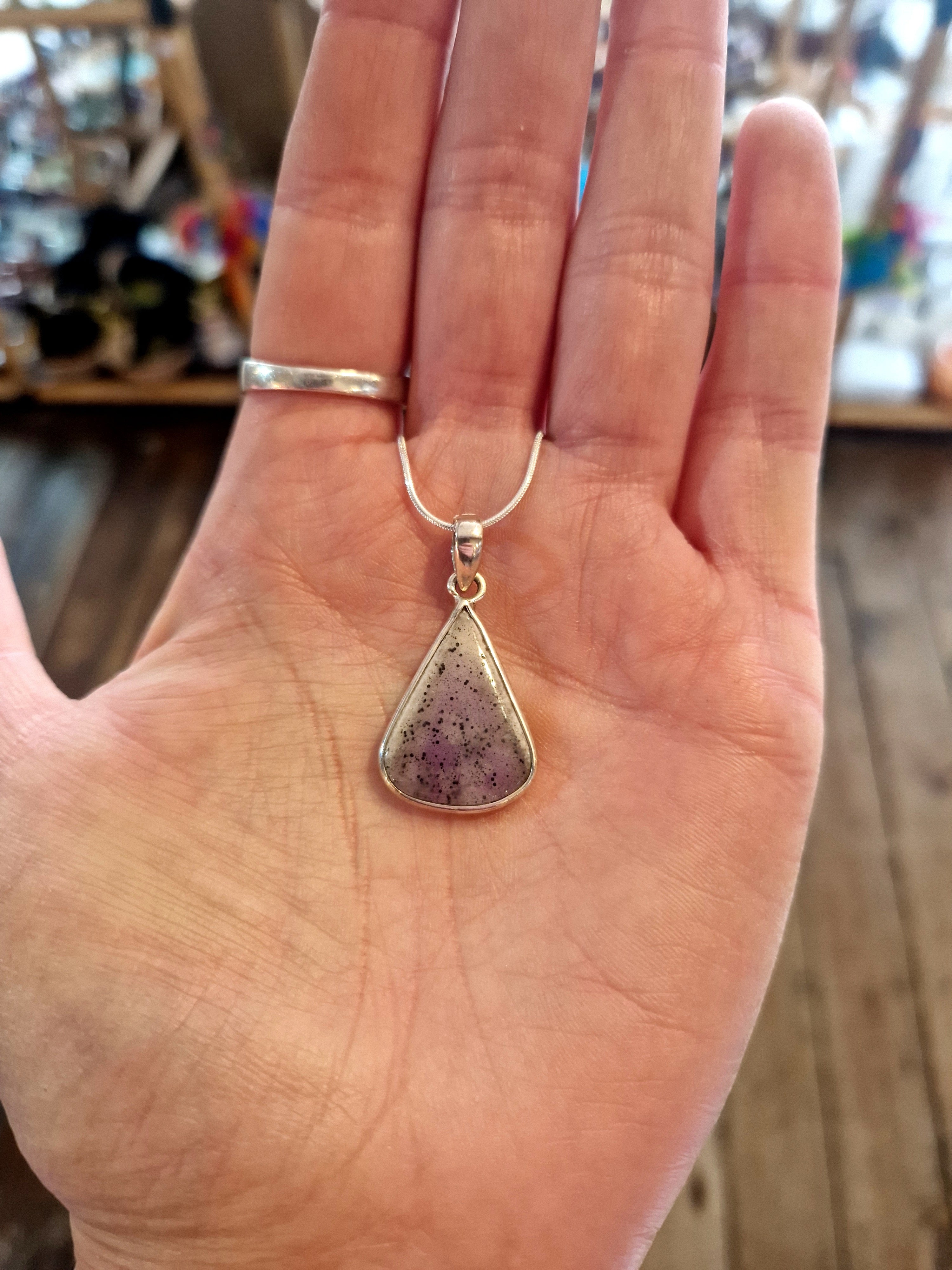 Moss Amethyst Silver Necklace