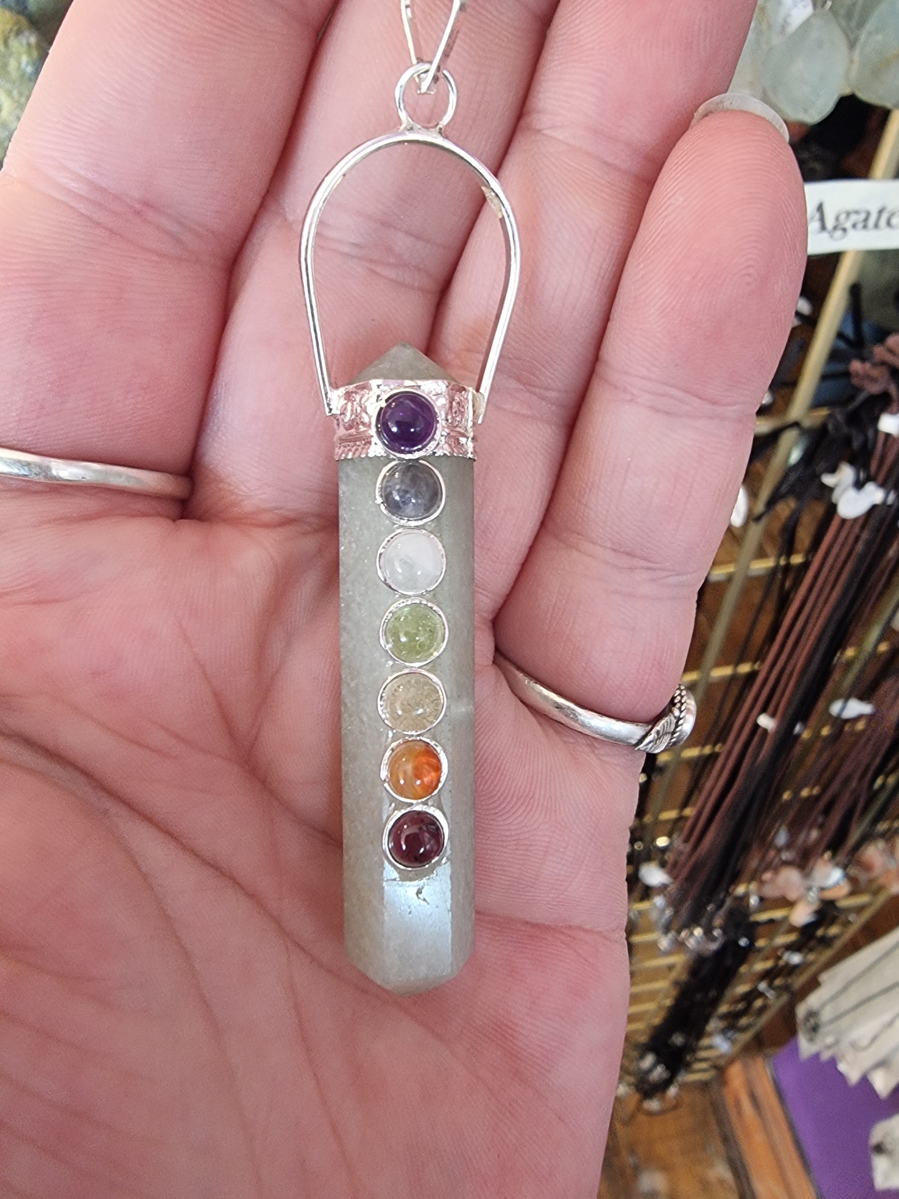 Chakra Jade Pendant