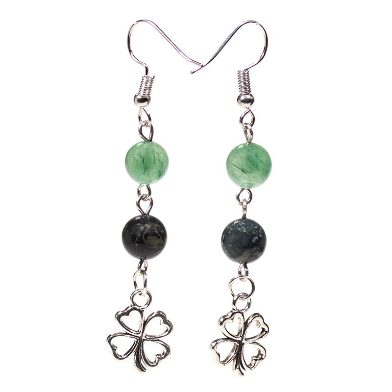 Kambala & Aventurine Clover Earrings