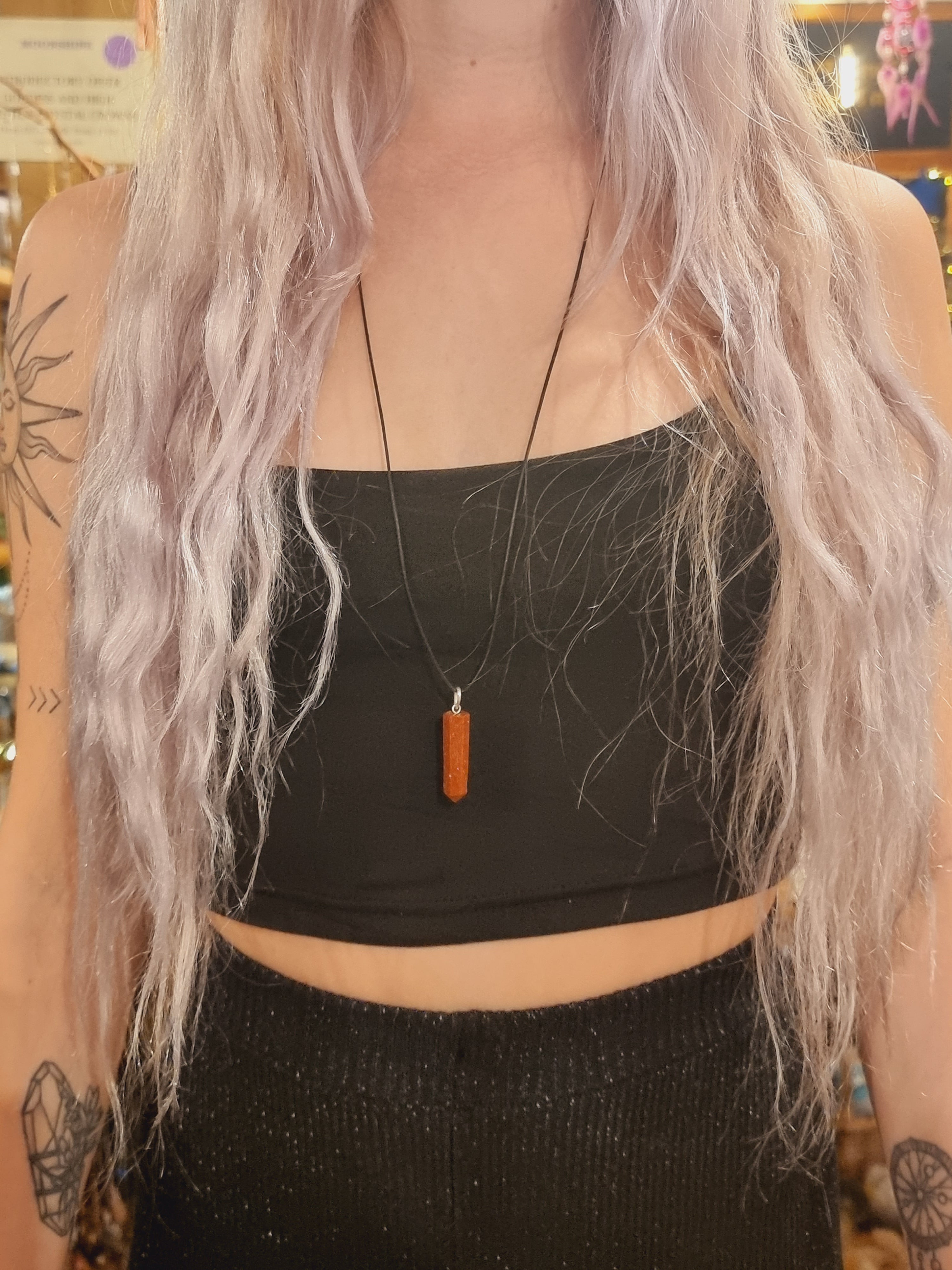 Goldstone Pencil Point Pendant