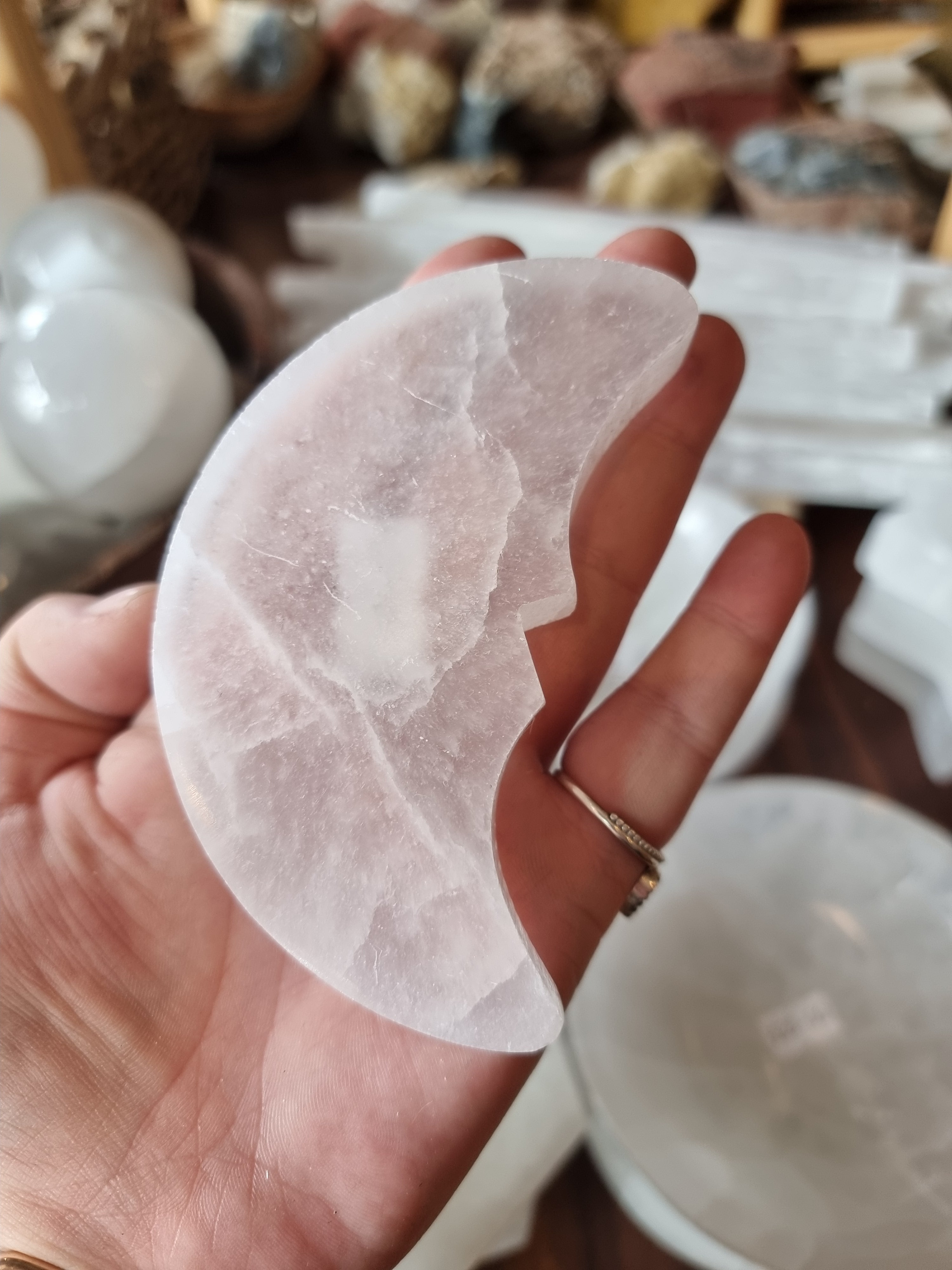 Selenite Crescent Moon