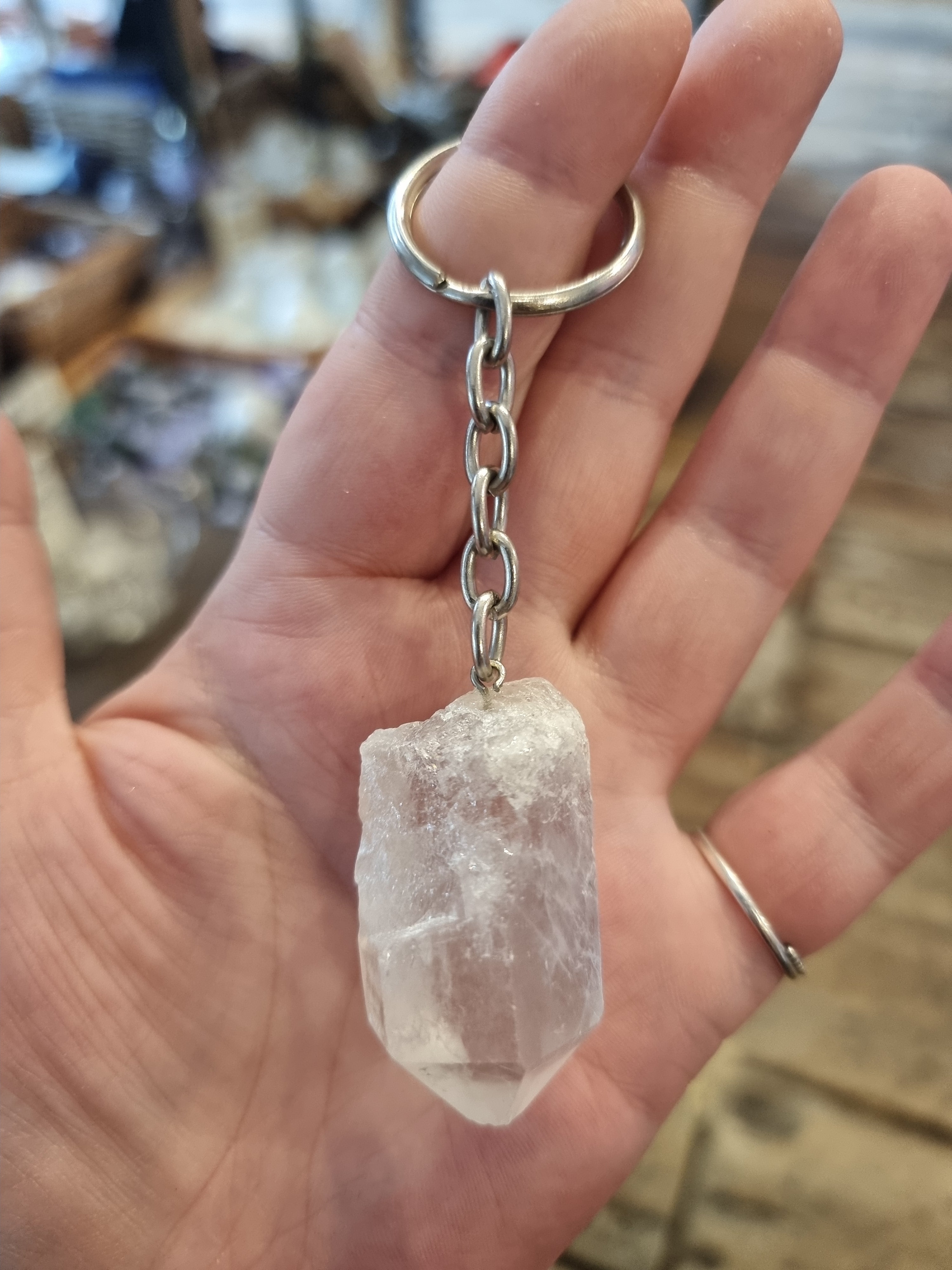 Clear Quartz Keyring