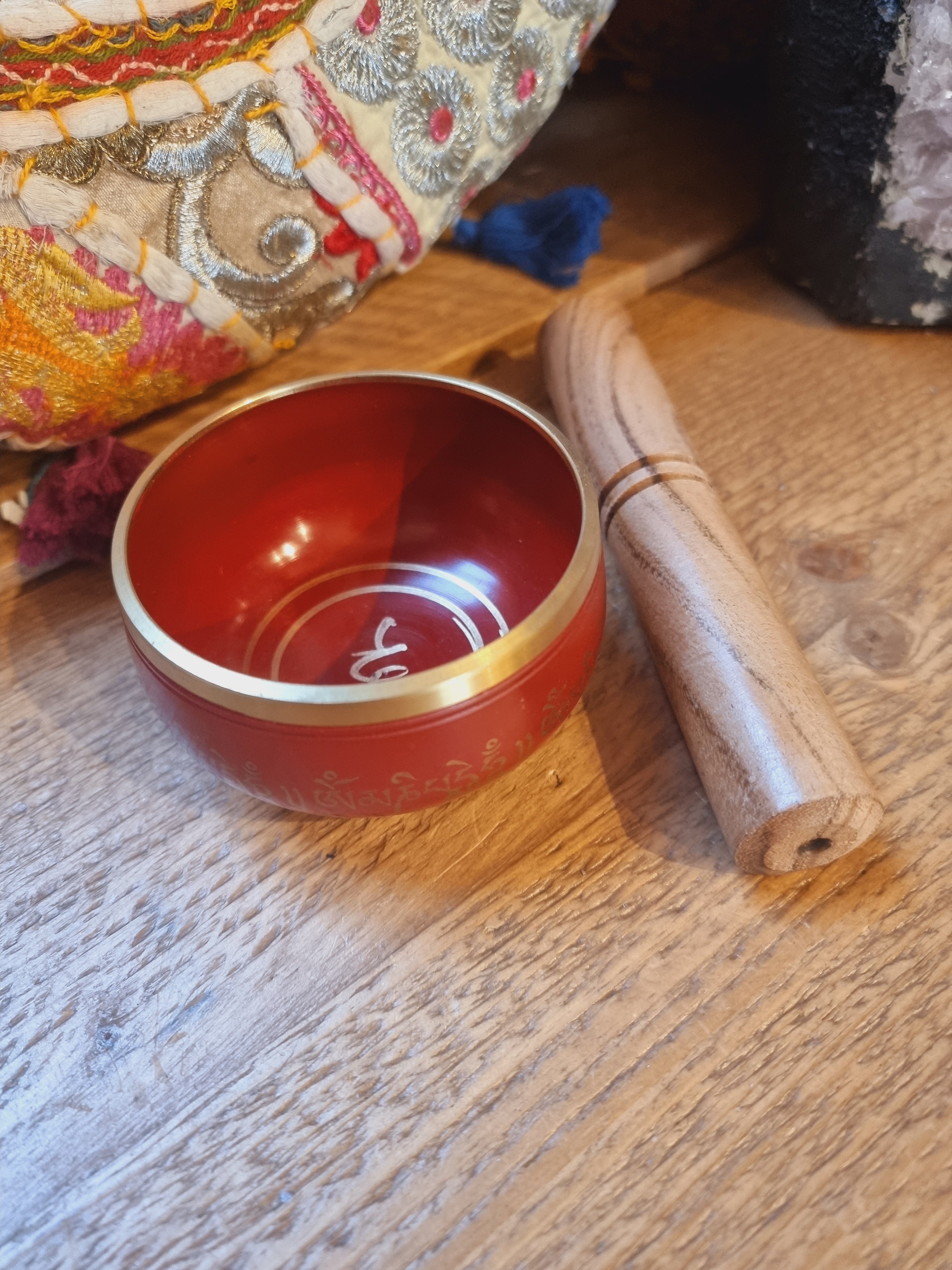 Red Sanskrit Singing Bowls