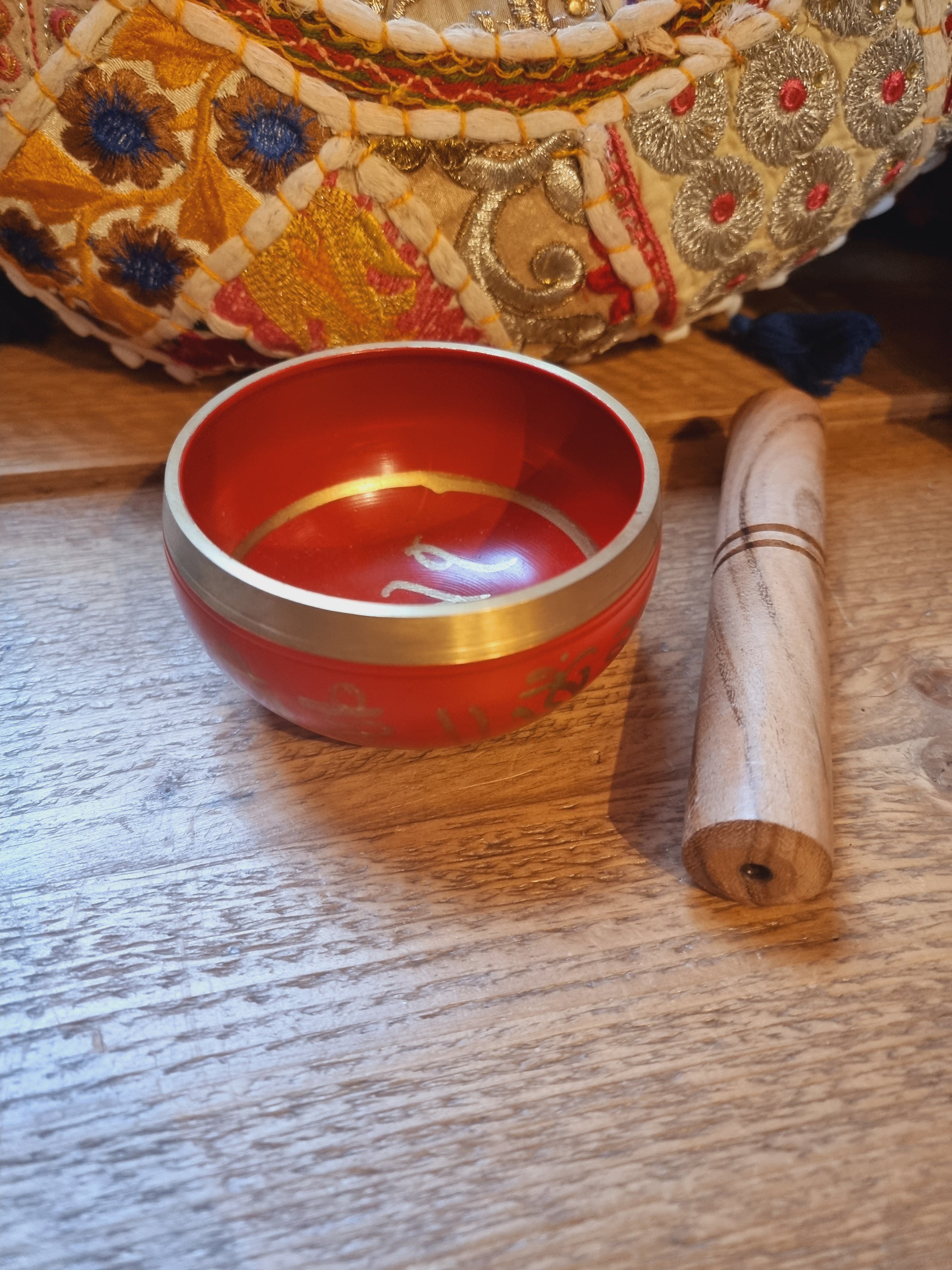 Red Sanskrit Singing Bowls
