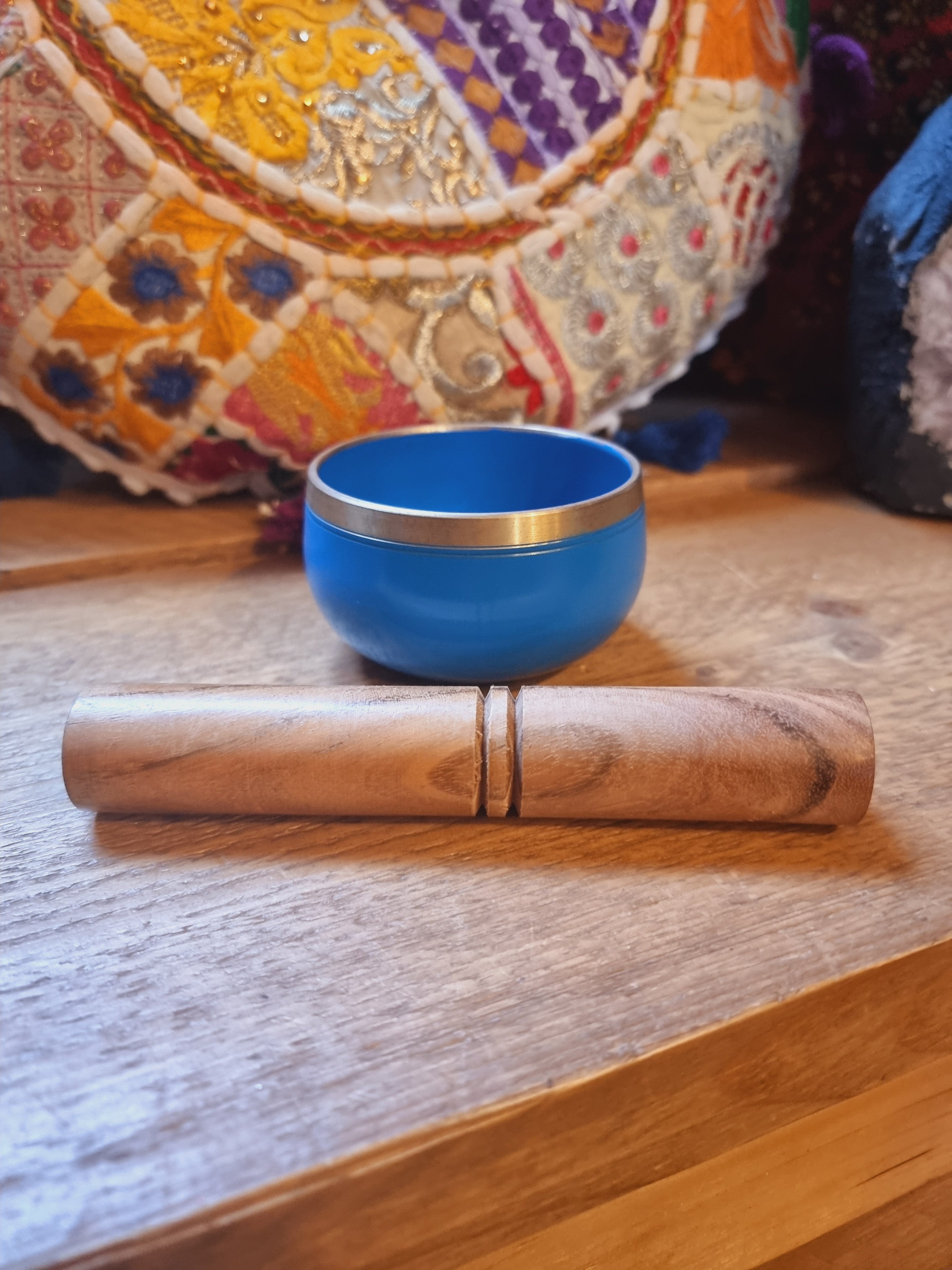 Blue Sanskrit Singing Bowl