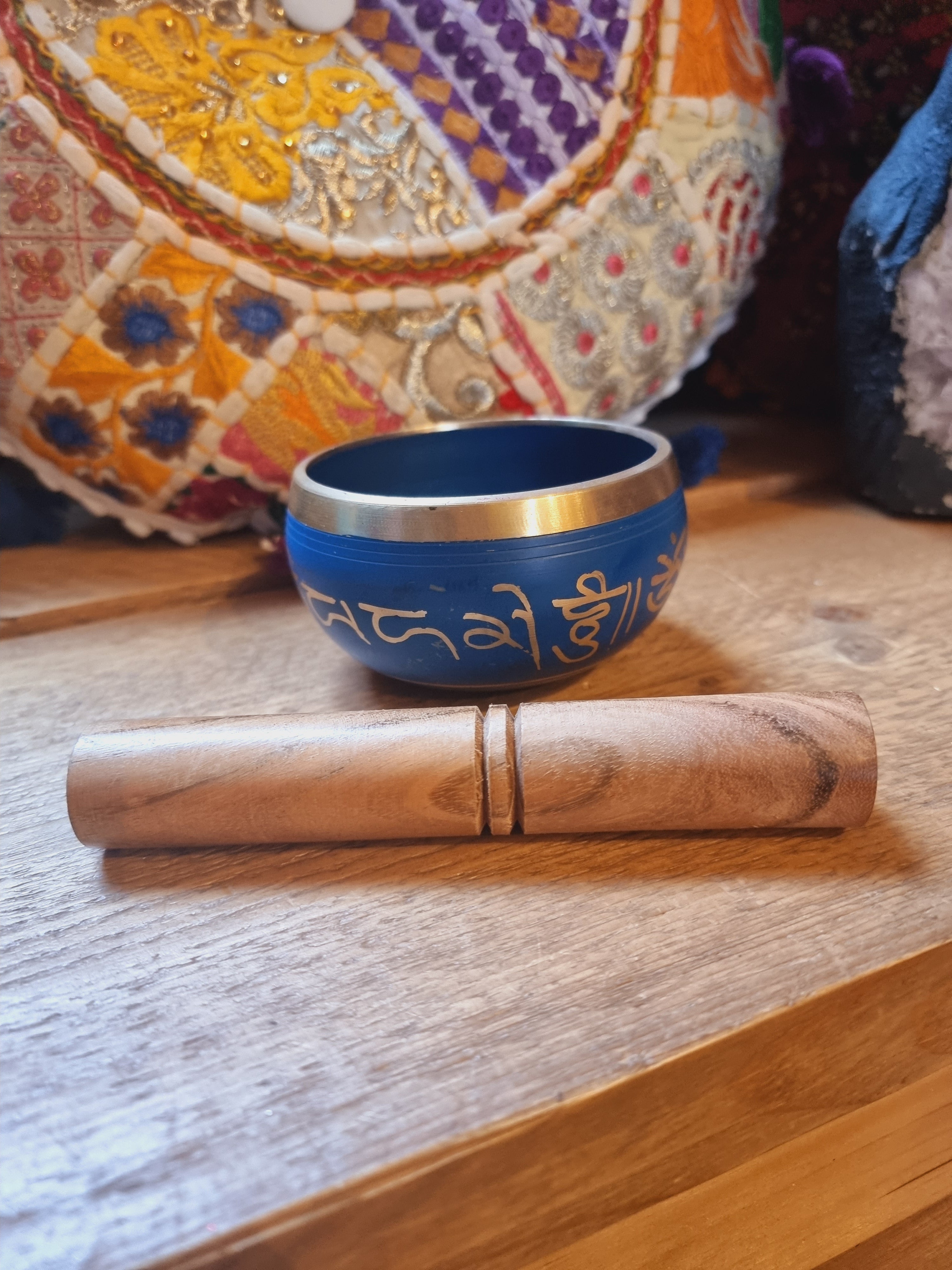 Blue Sanskrit Singing Bowl