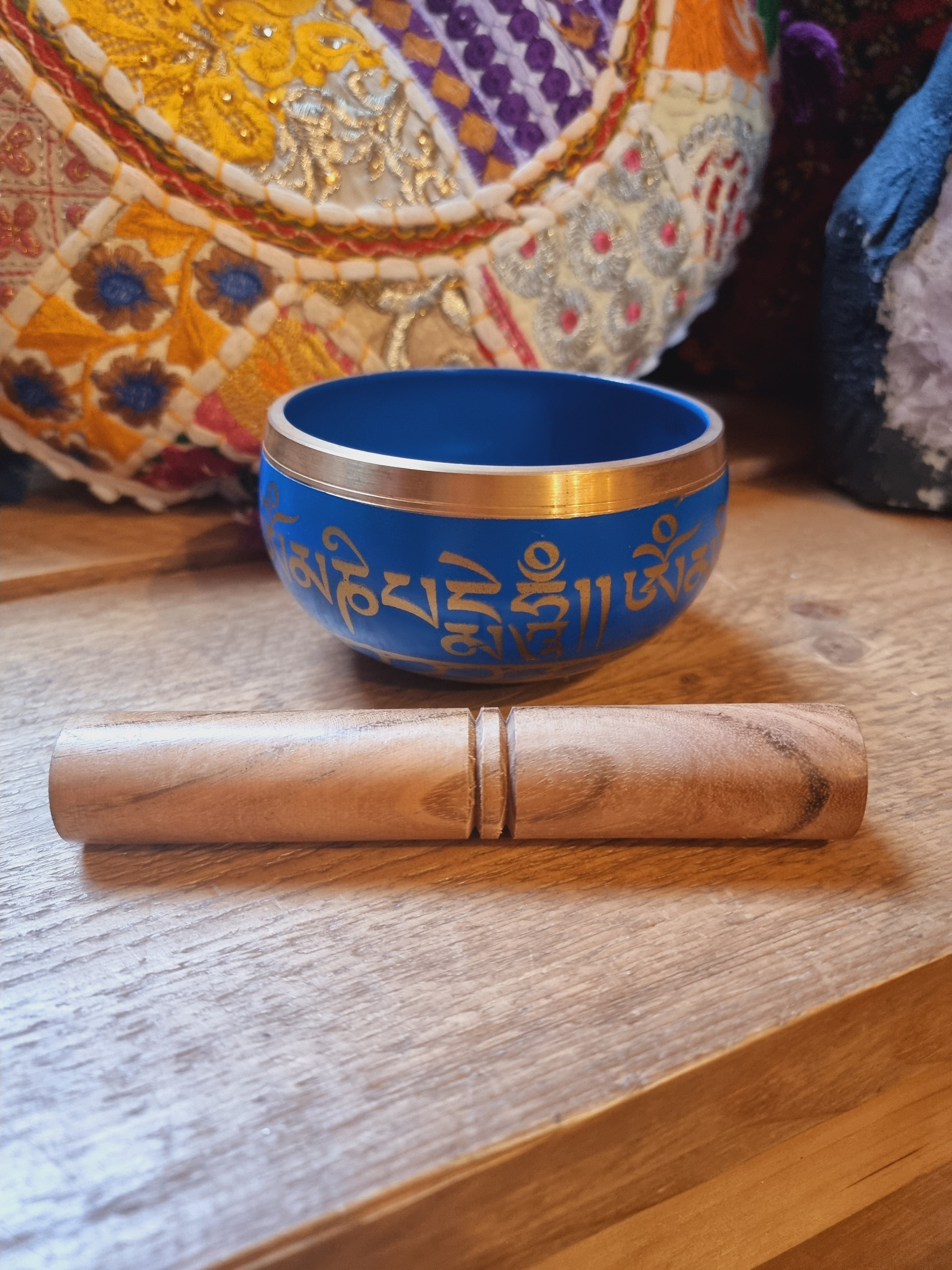 Blue Sanskrit Singing Bowl