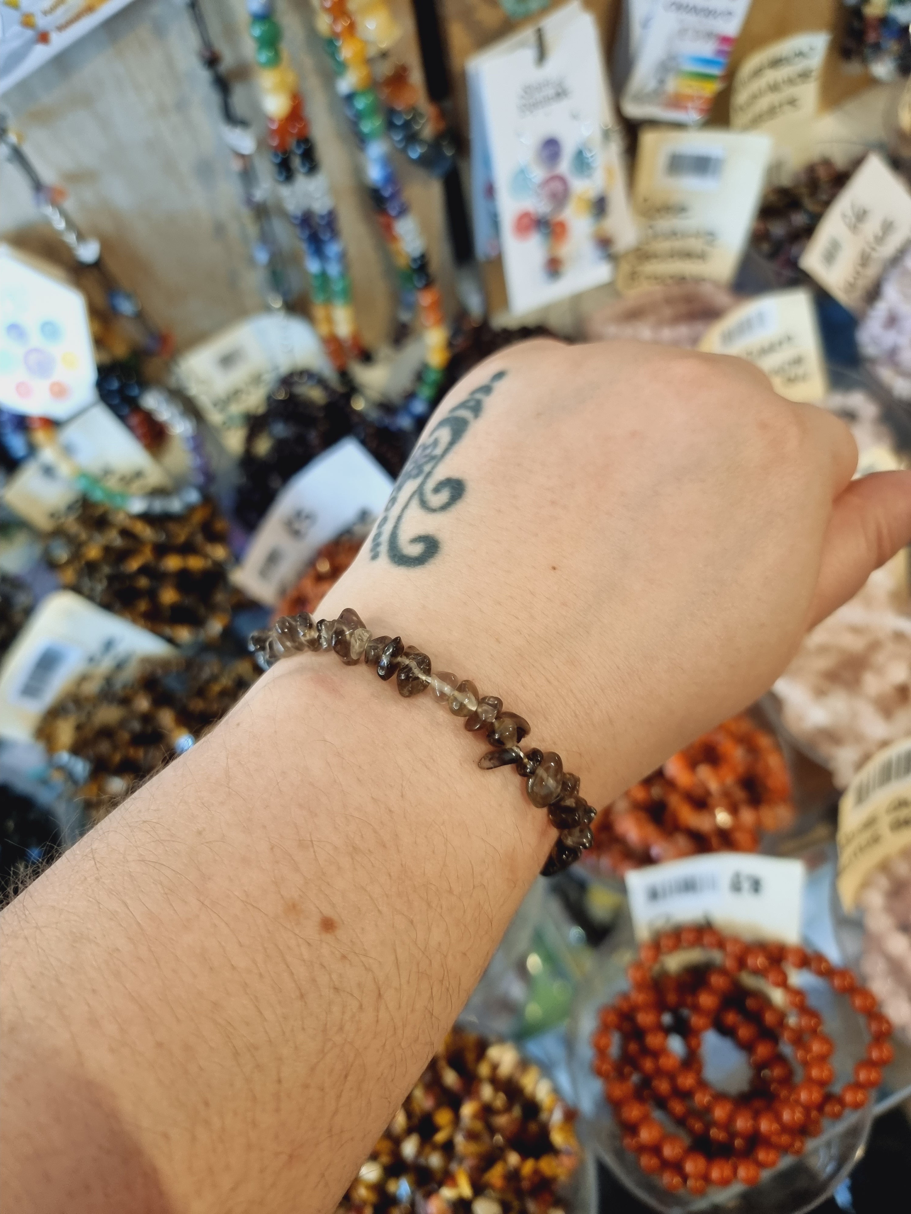 Smokey Quartz Chip Bracelets