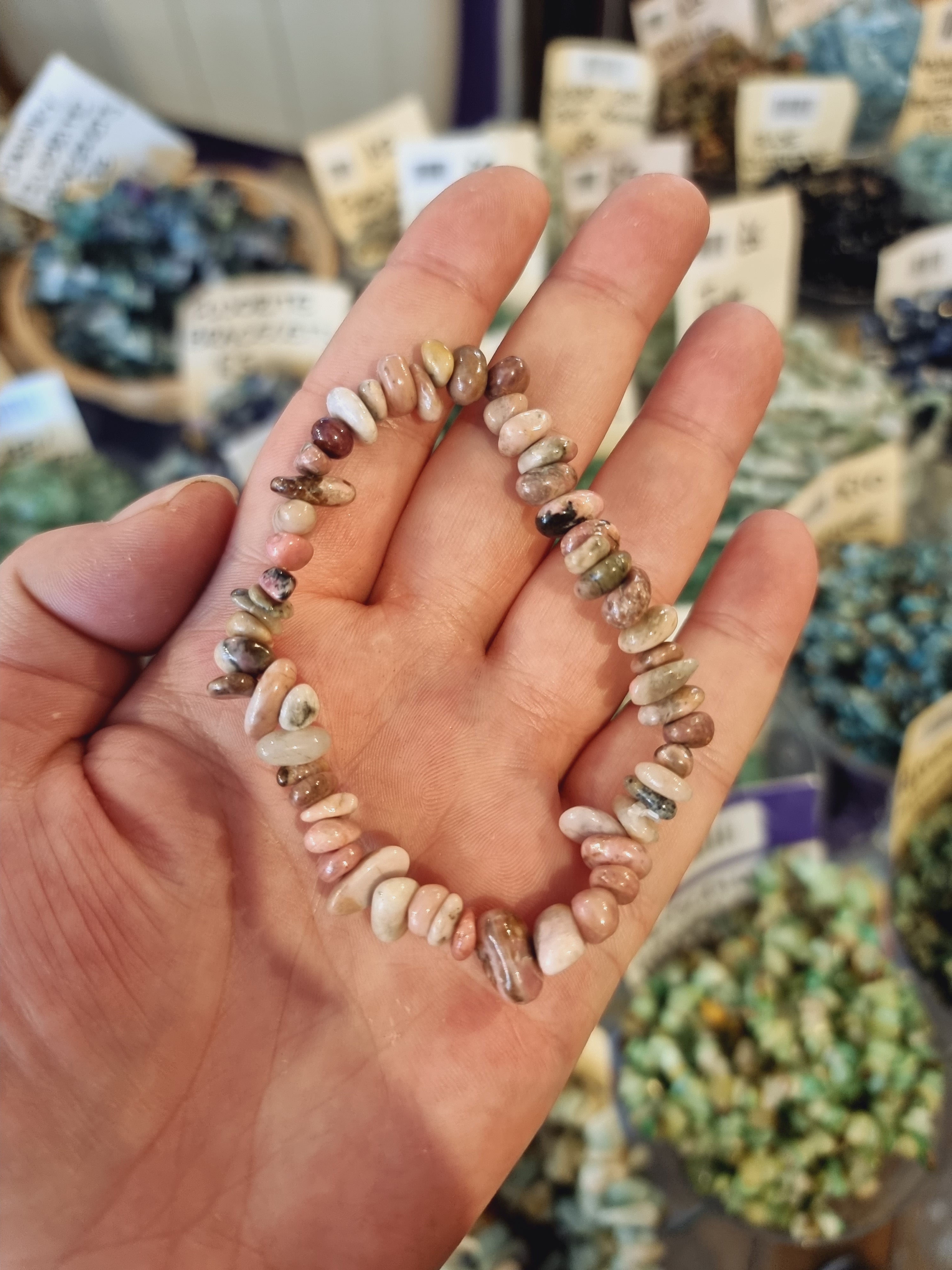 Rhodonite Chip Bracelet