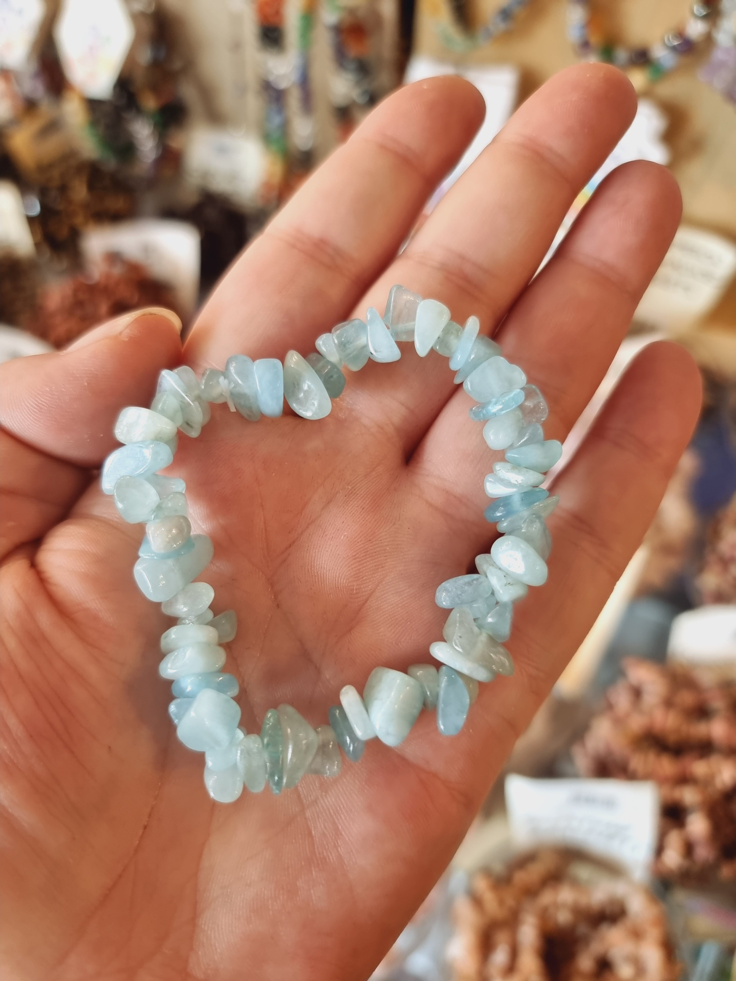 Aquamarine Chip Bracelet