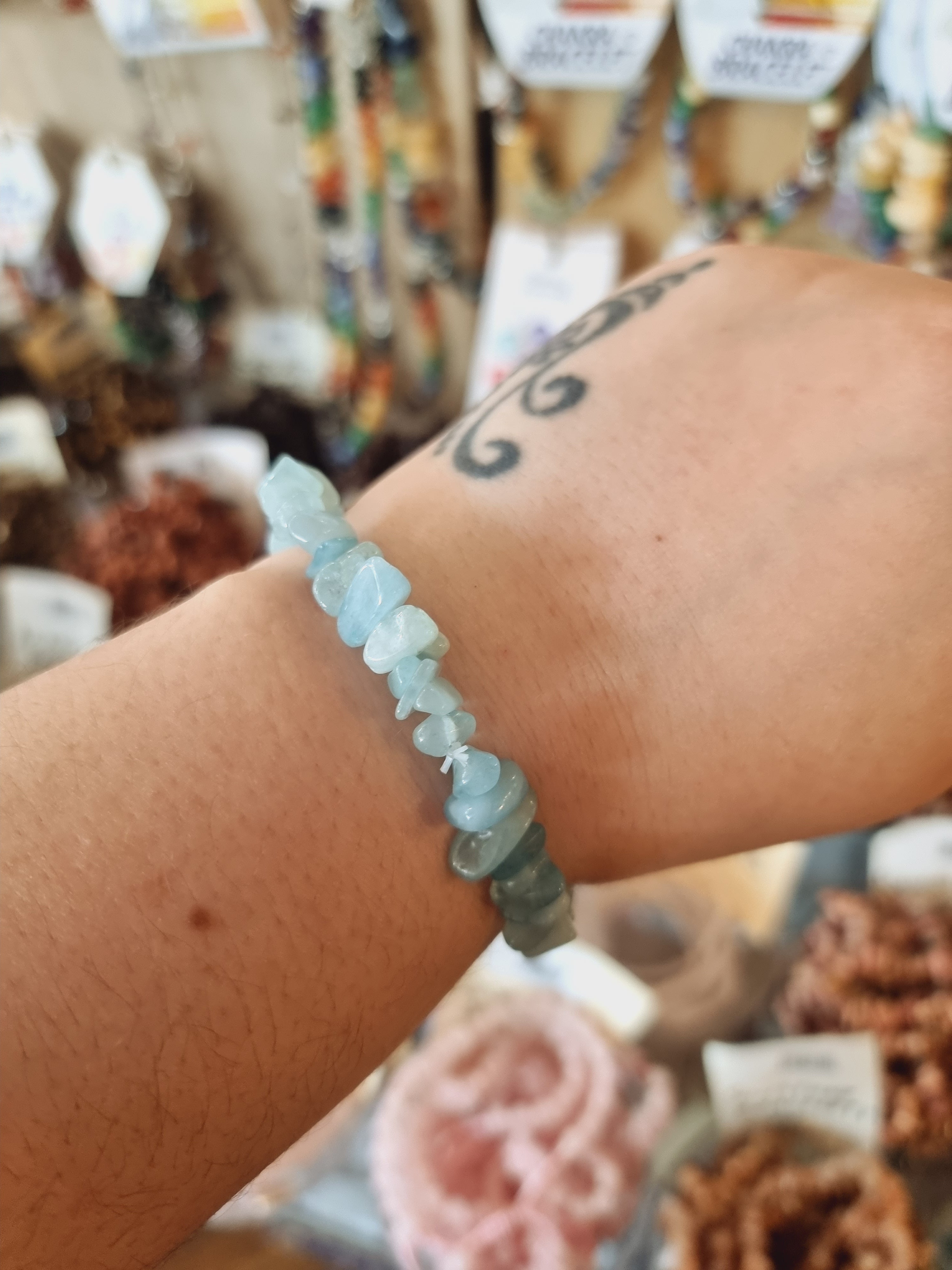 Aquamarine Chip Bracelet