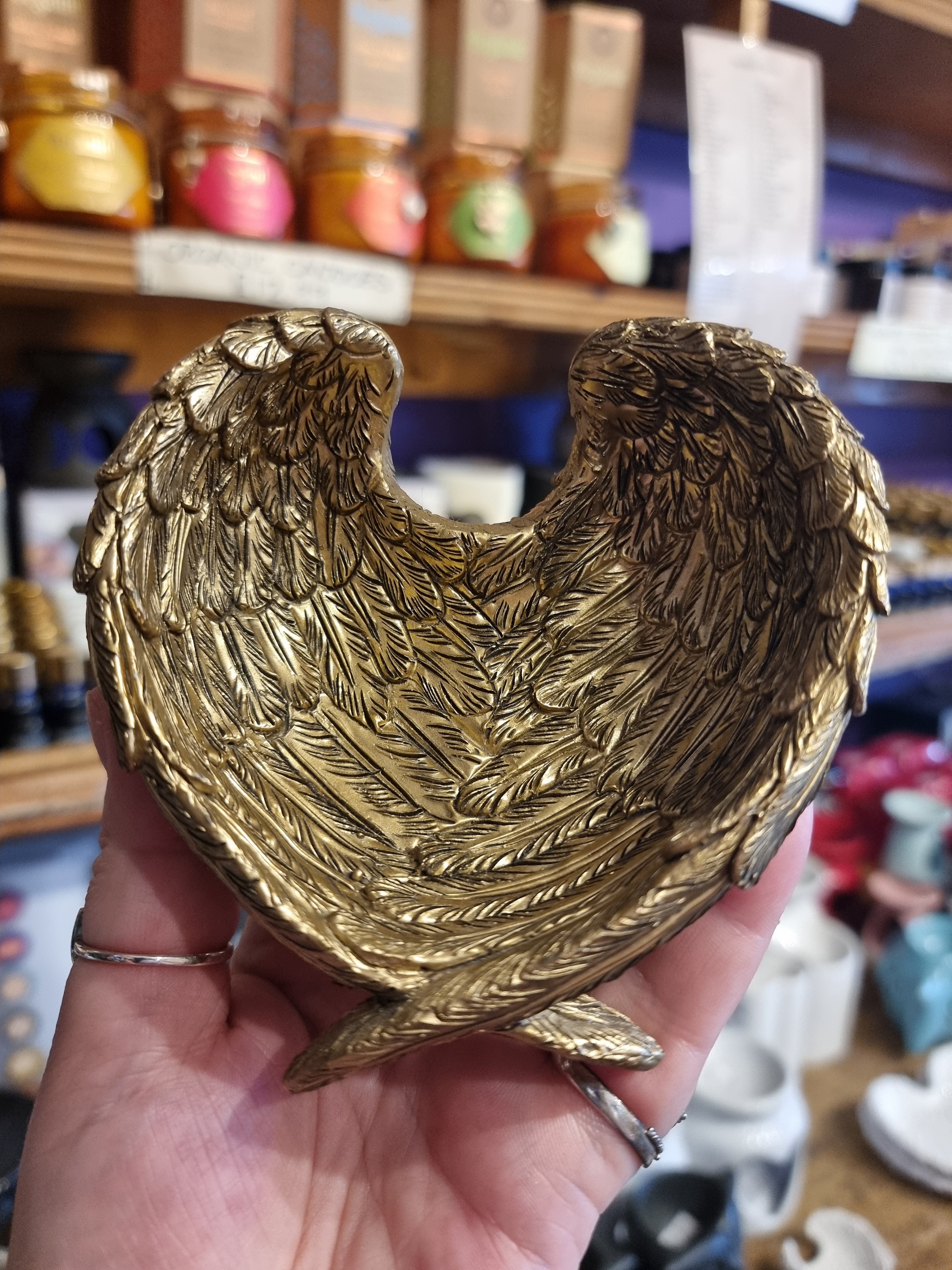Antique Gold Angel Wing Dish