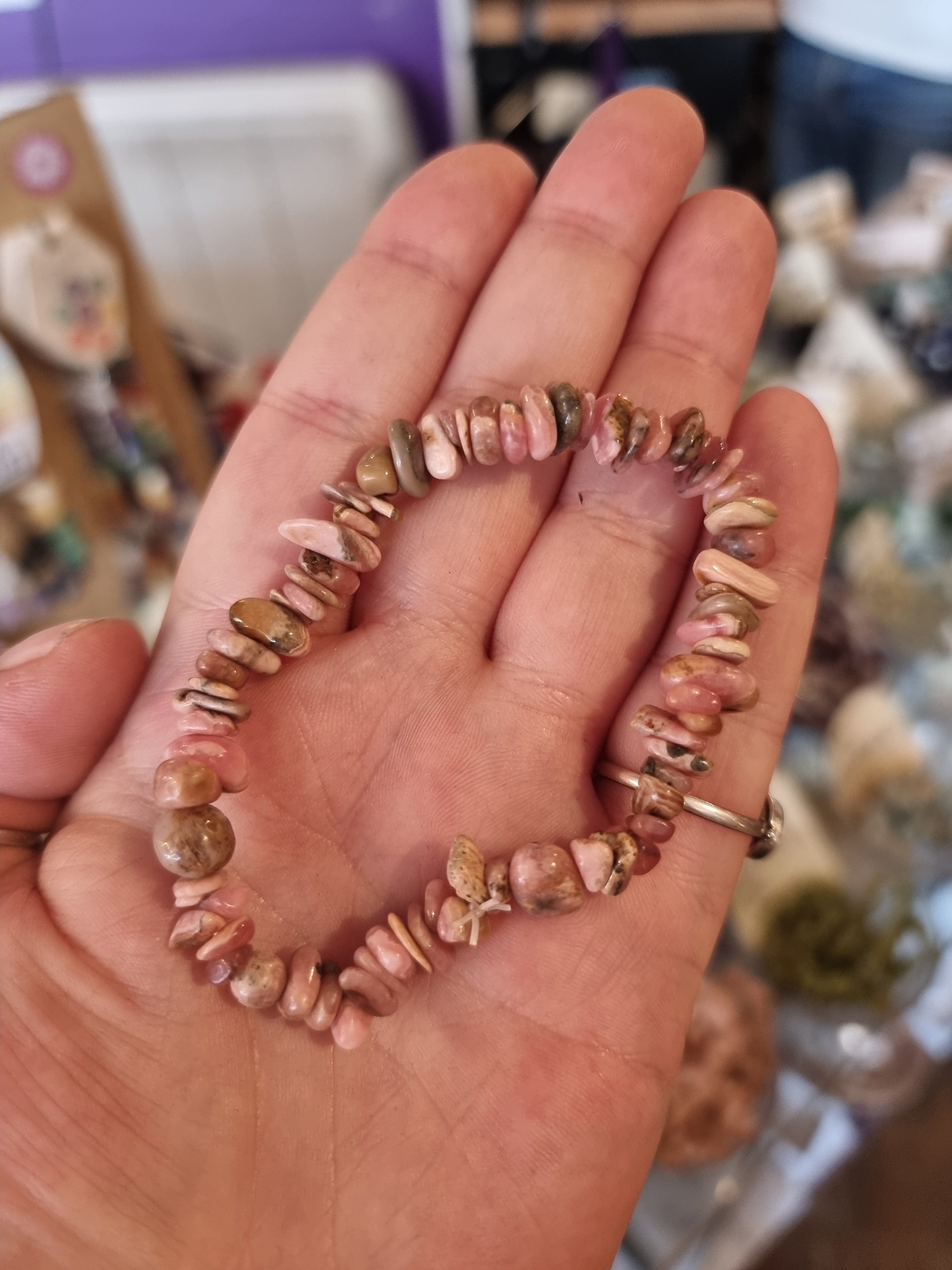Rhodochrosite Chip Bracelet