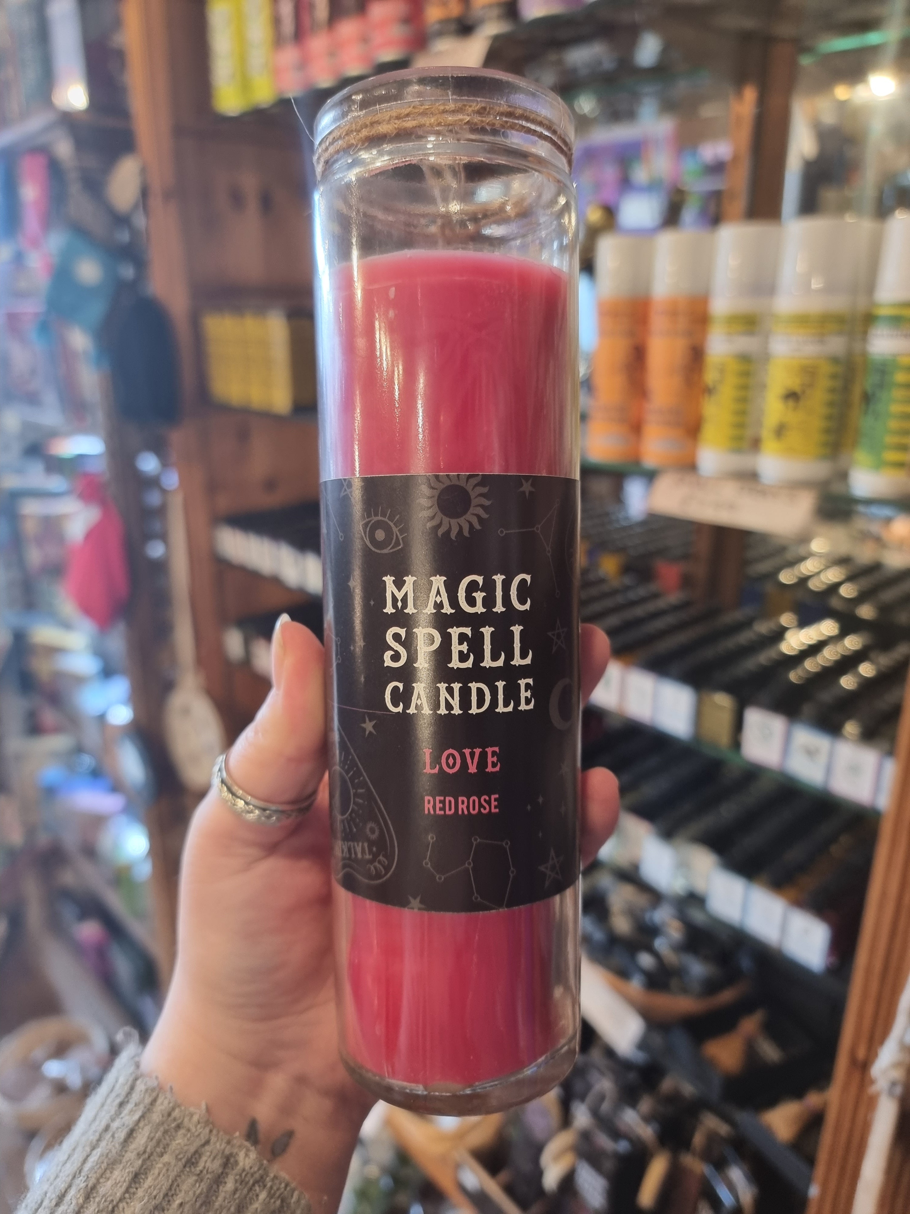 Red 'Love' Glass Candle