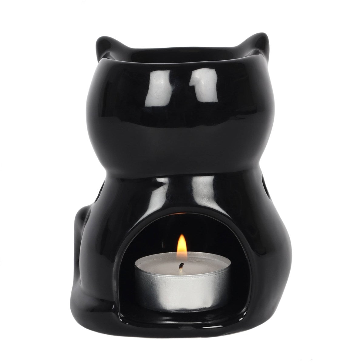 Gloss Black Cat Oil Burner