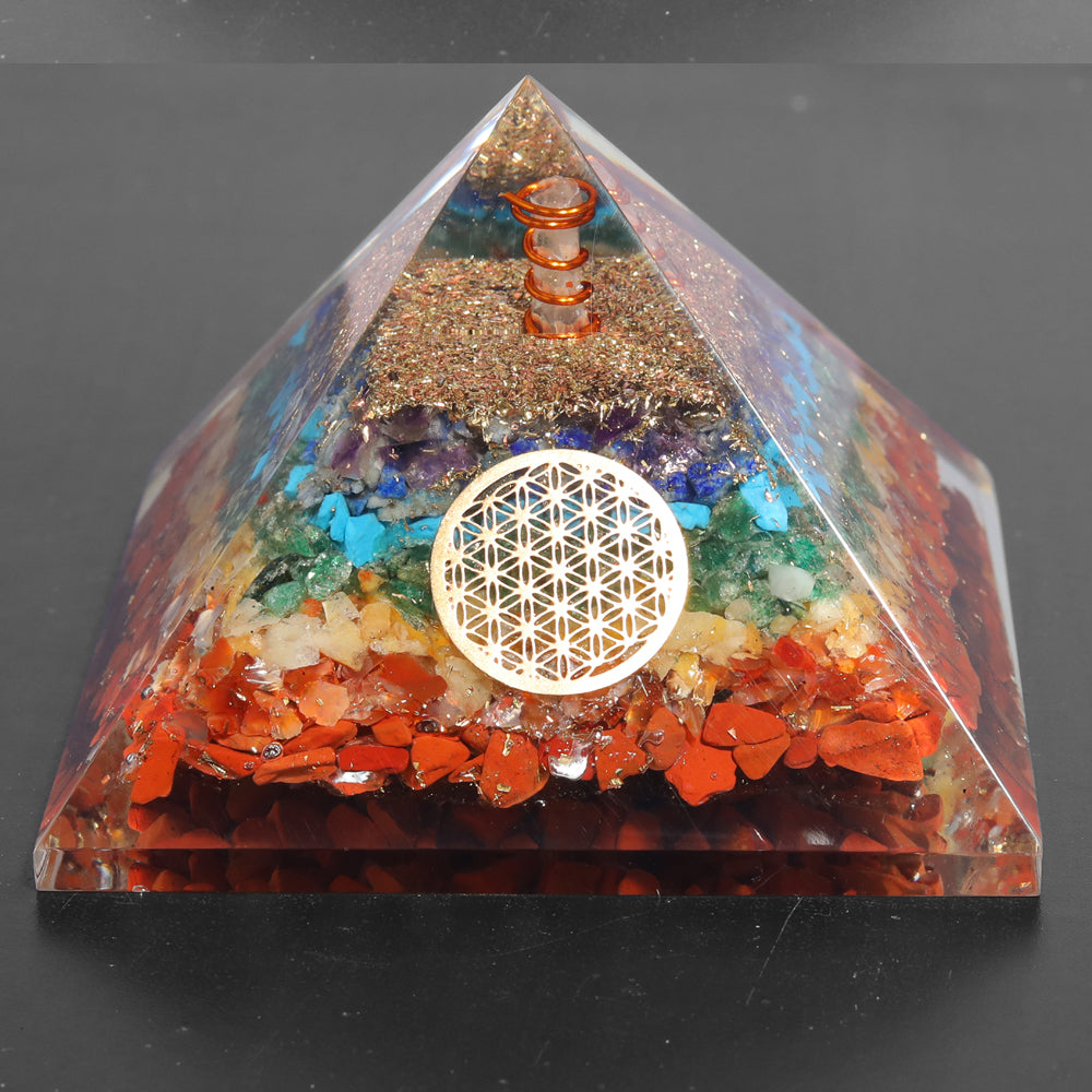 Seven Chakra Orgonite Pyramid