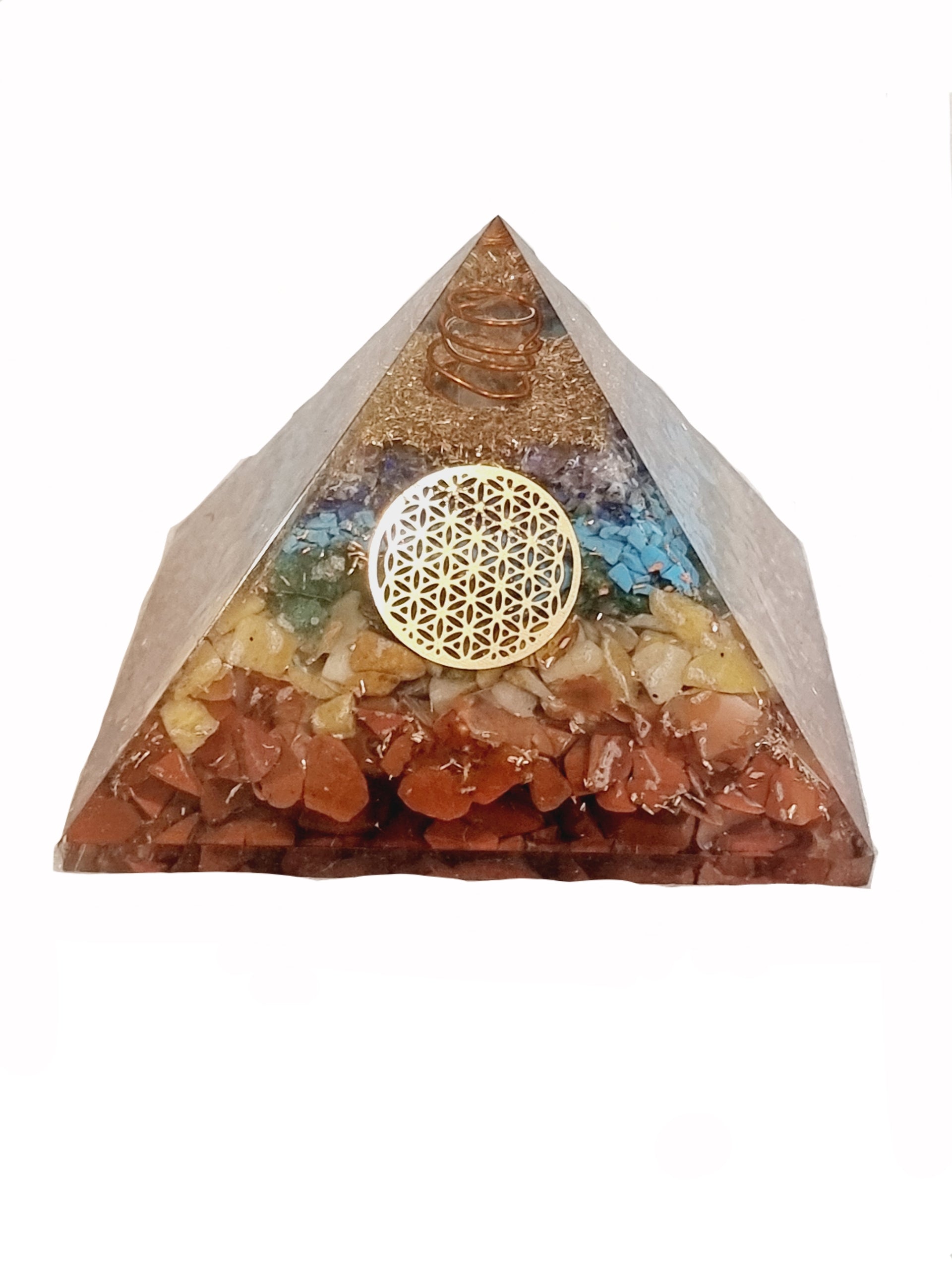 Seven Chakra Orgonite Pyramid