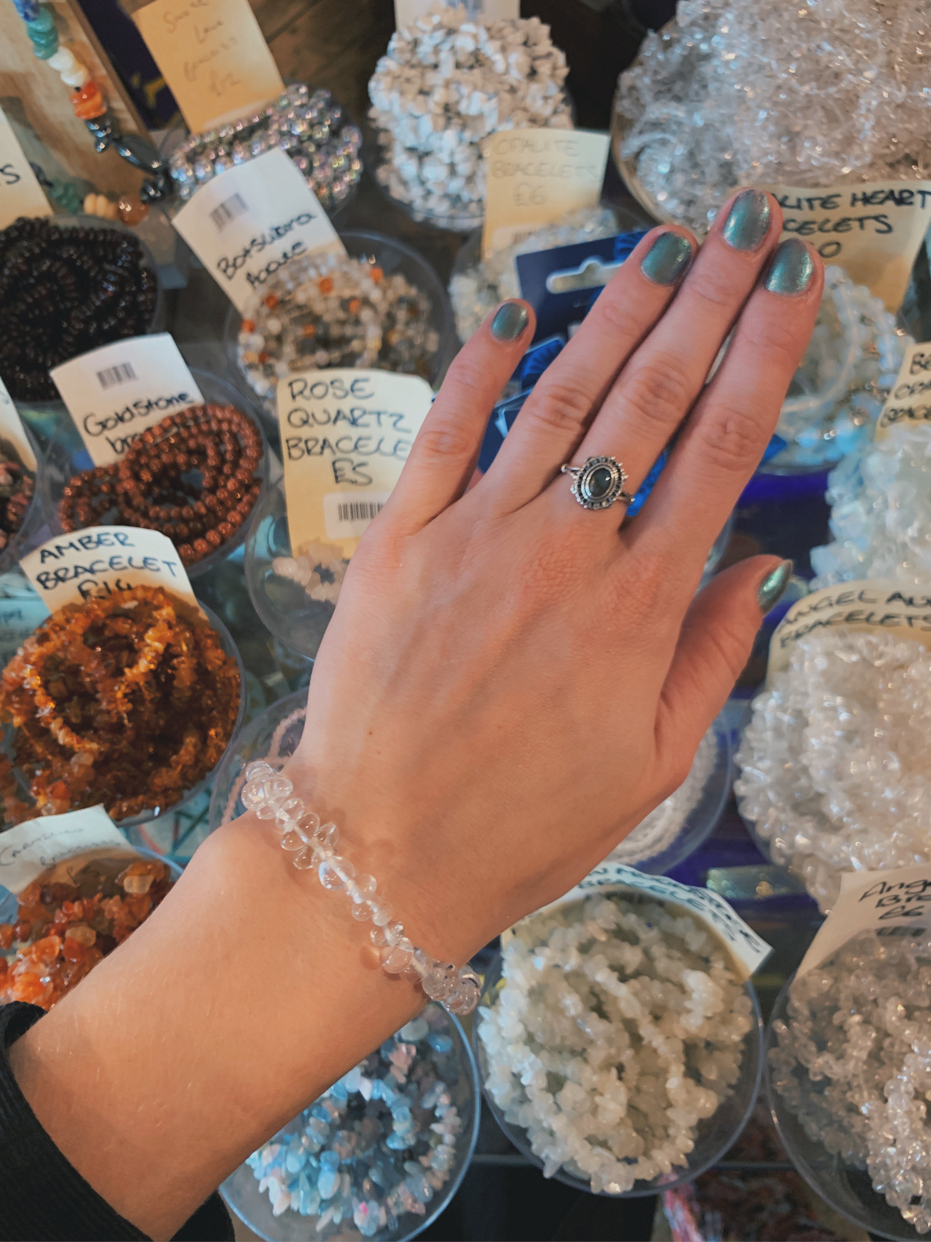 Clear Quartz Chip Bracelets