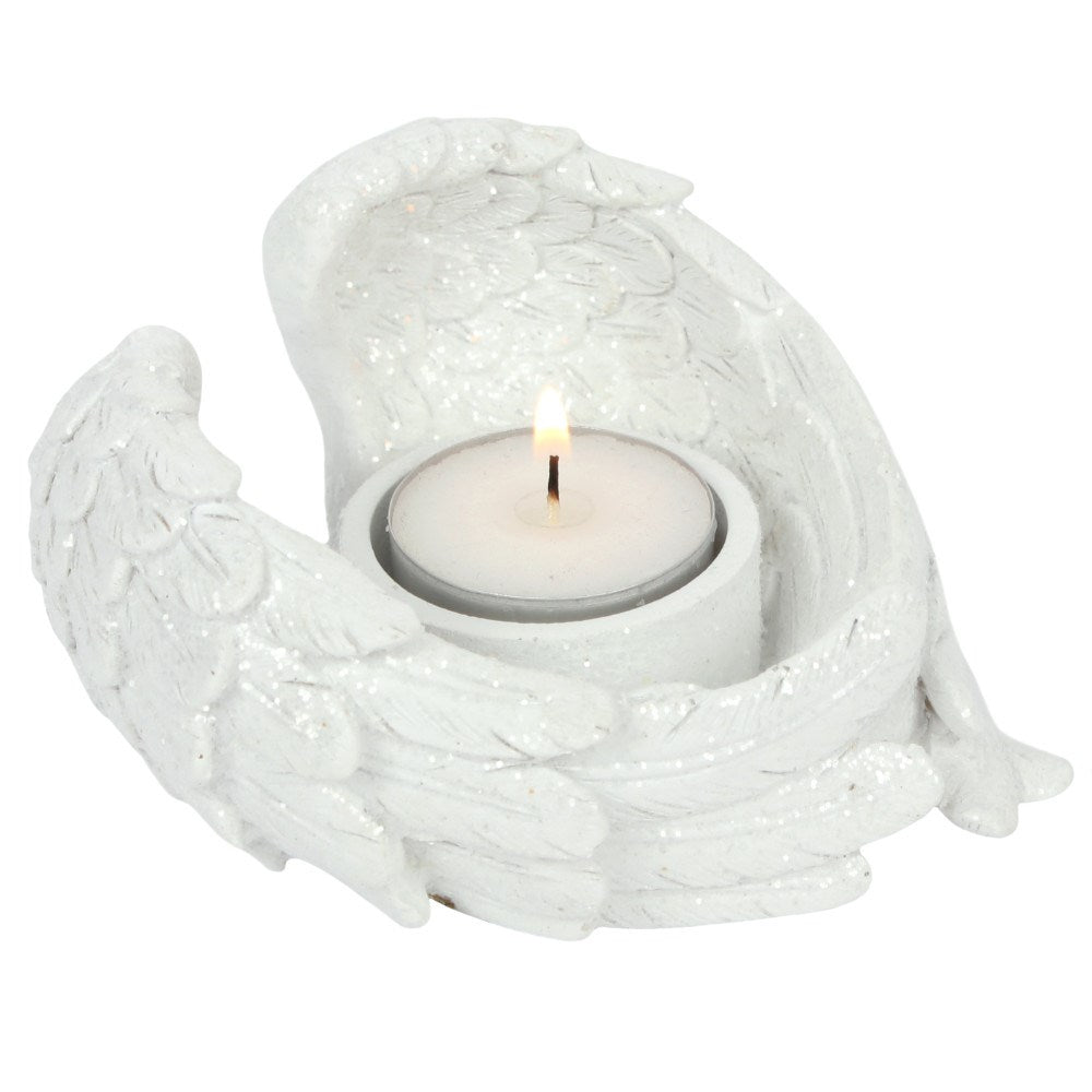 Glitter Angel Winged Candle Holder