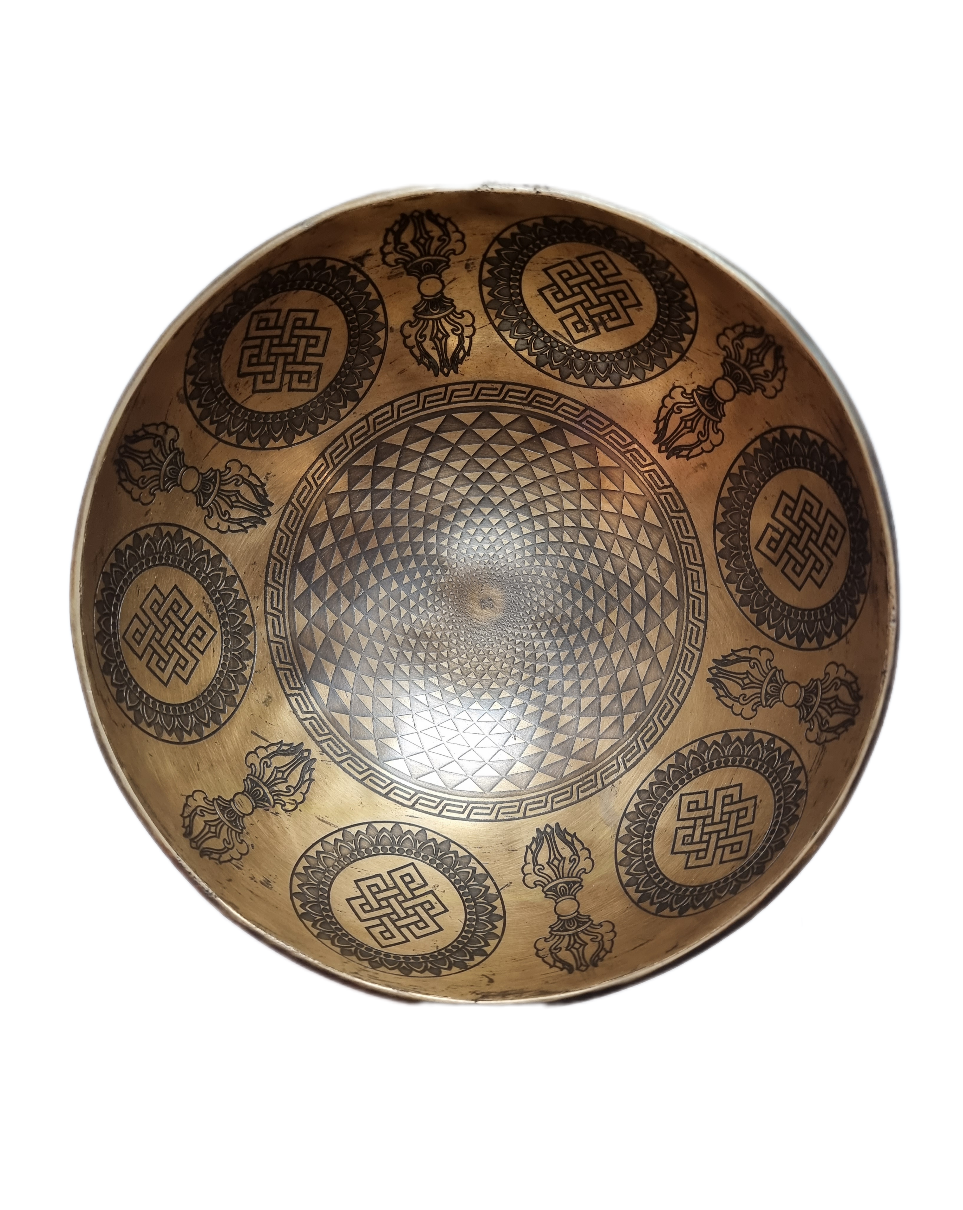 Engraved Geometric Singing Bowl