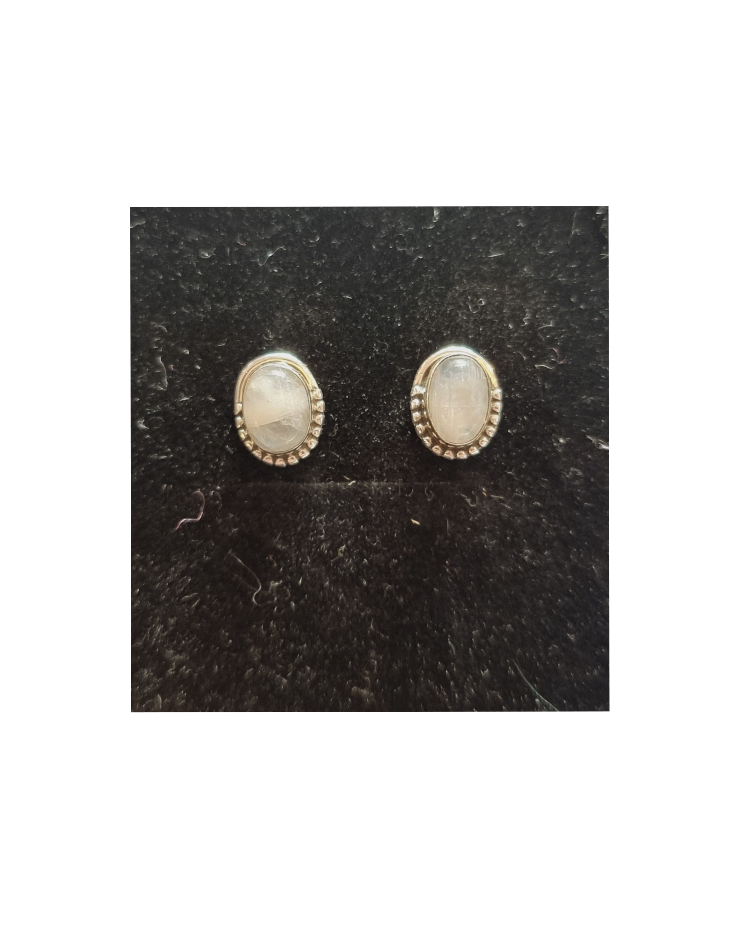 Rainbow Moonstone Silver Studs