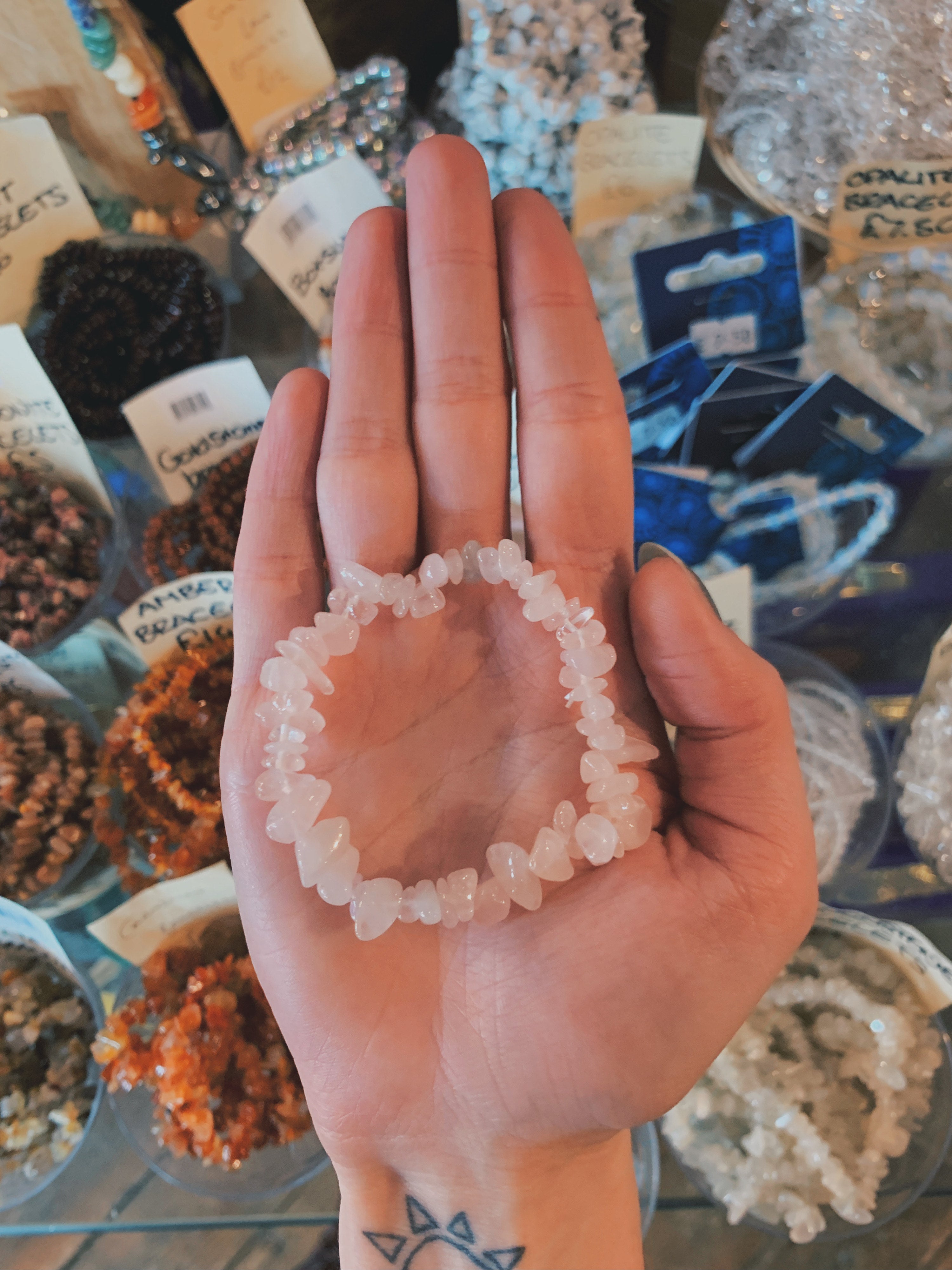 Rose Quartz Chip Bracelet