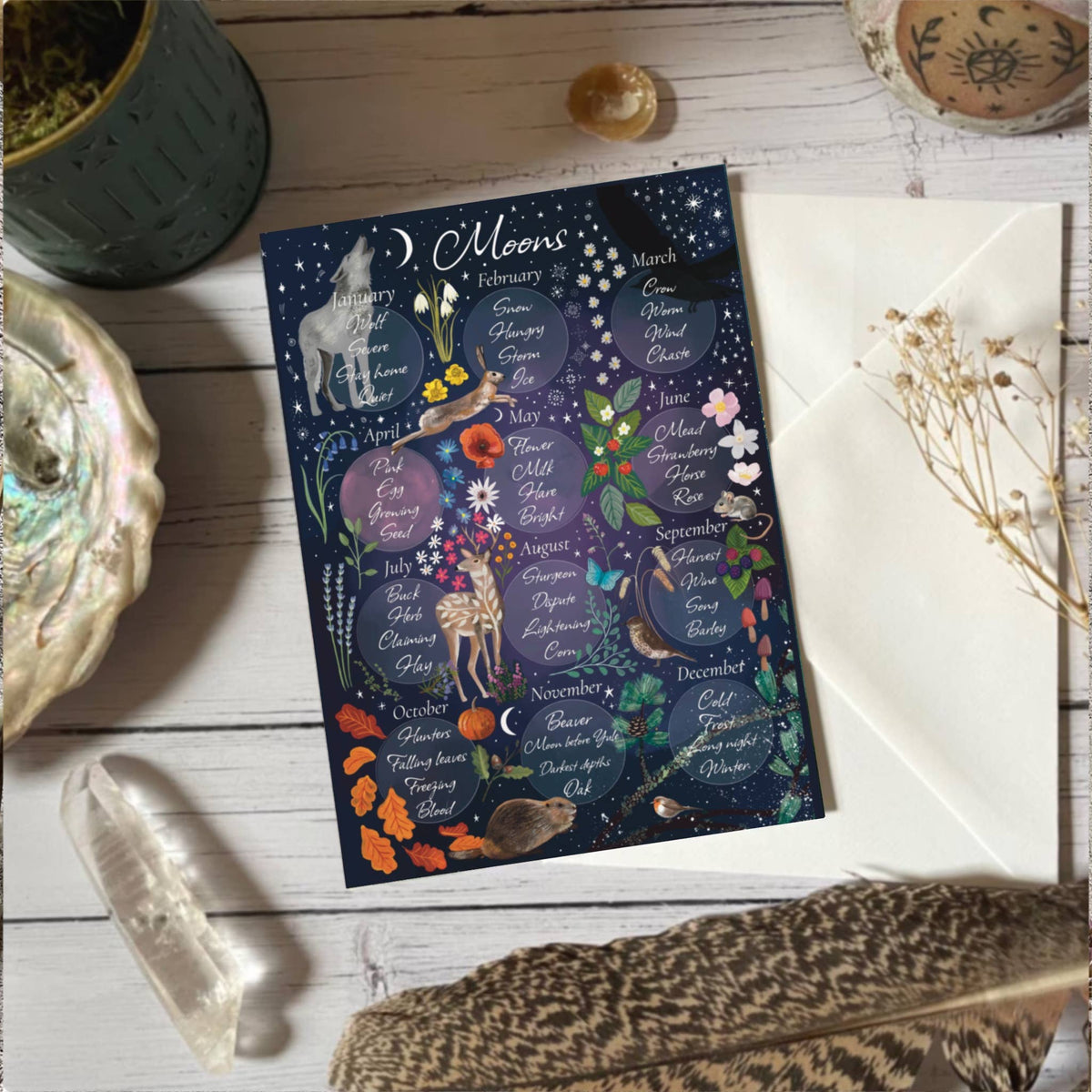 Moons of the Year Greeting Cards