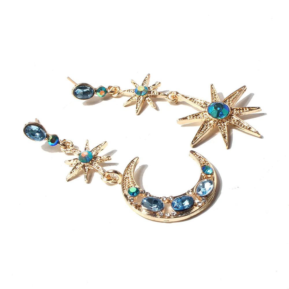 Star & Moon Drop Earrings (D3)