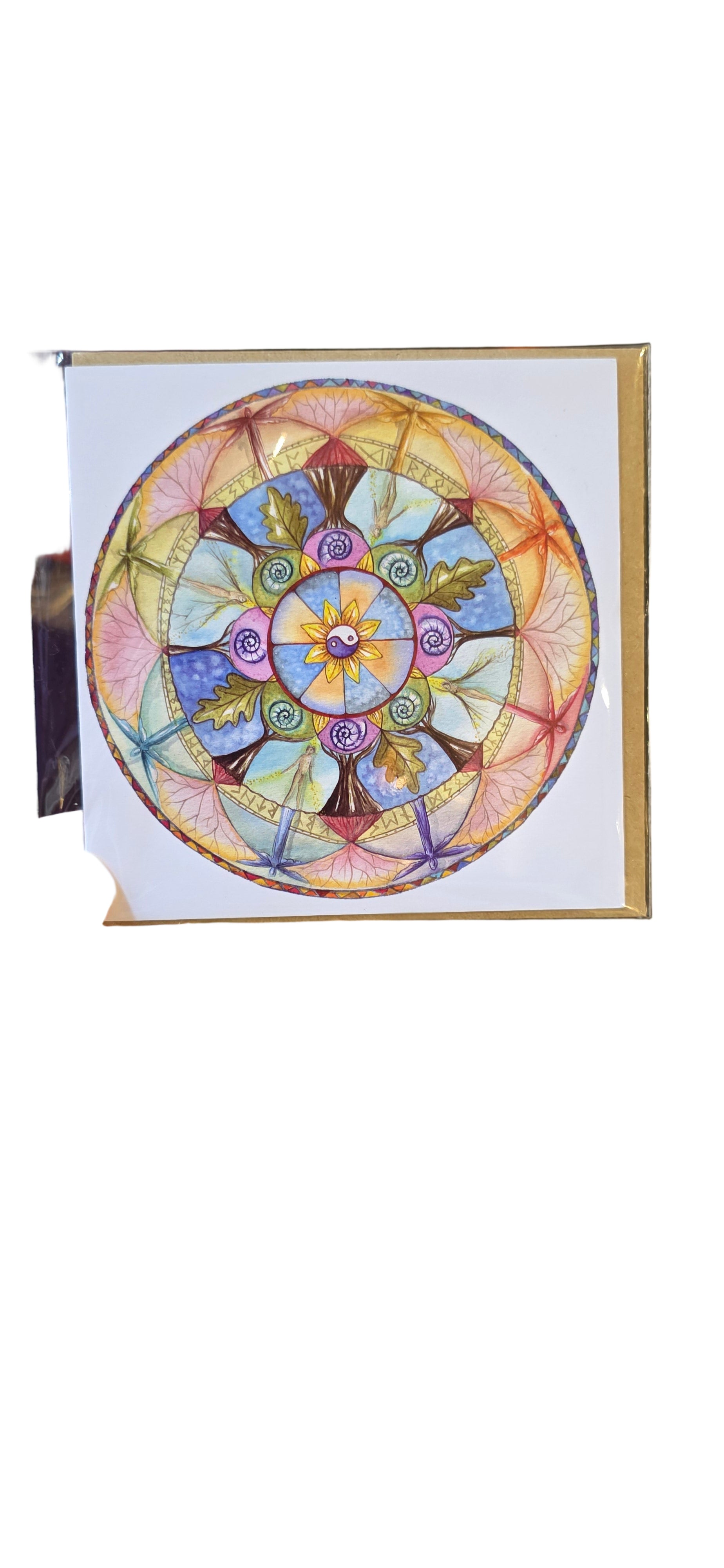 Yin Yang Oak Leaf Greeting Card