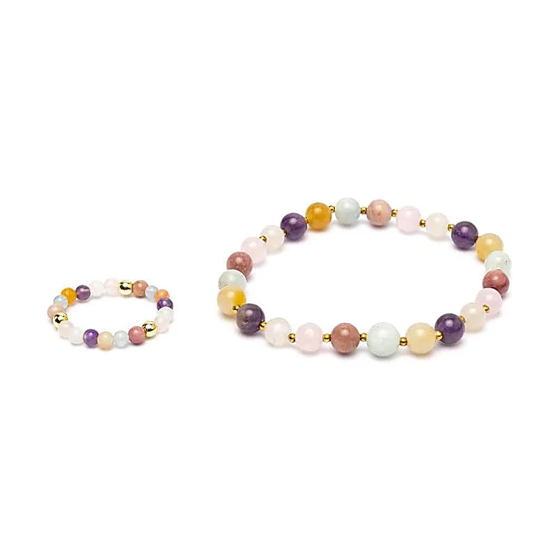 Crystal Beaded Bracelet & Ring Set