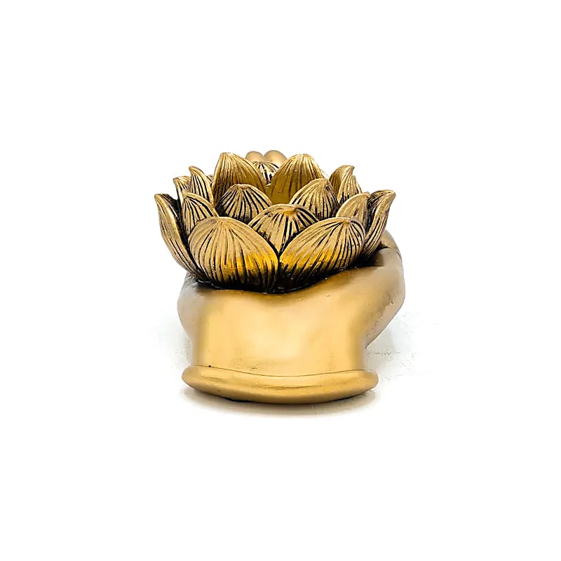 Gold Lotus Hand Tealight Holder