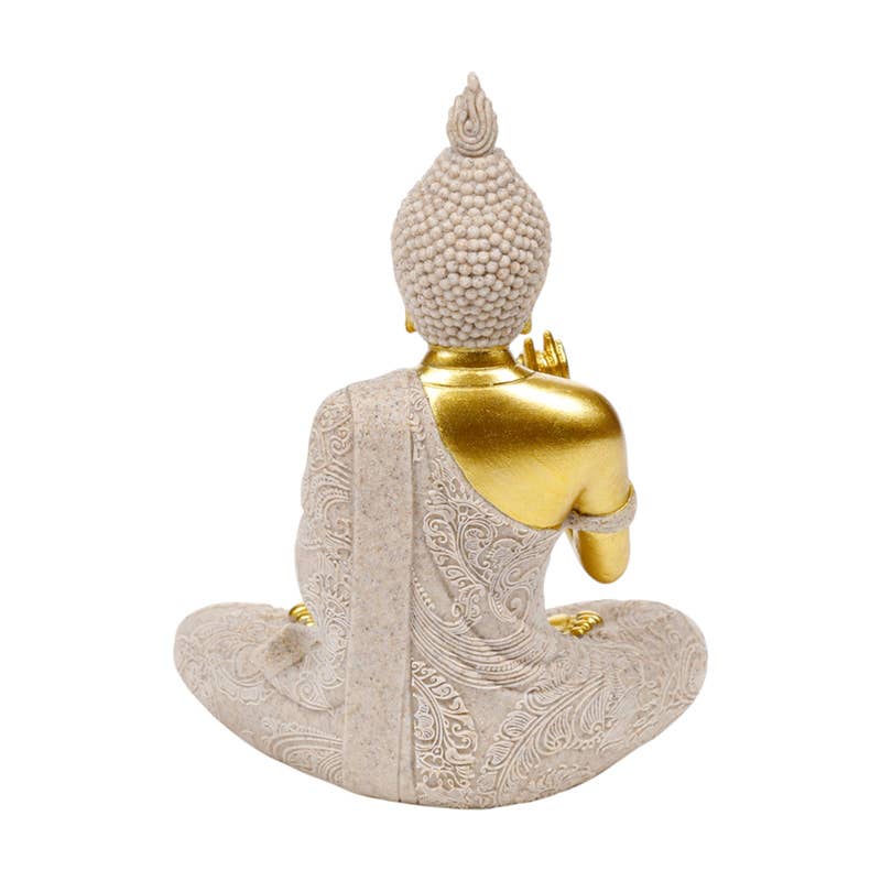 Sandstone & Gold Effect Thai Buddha Meditation