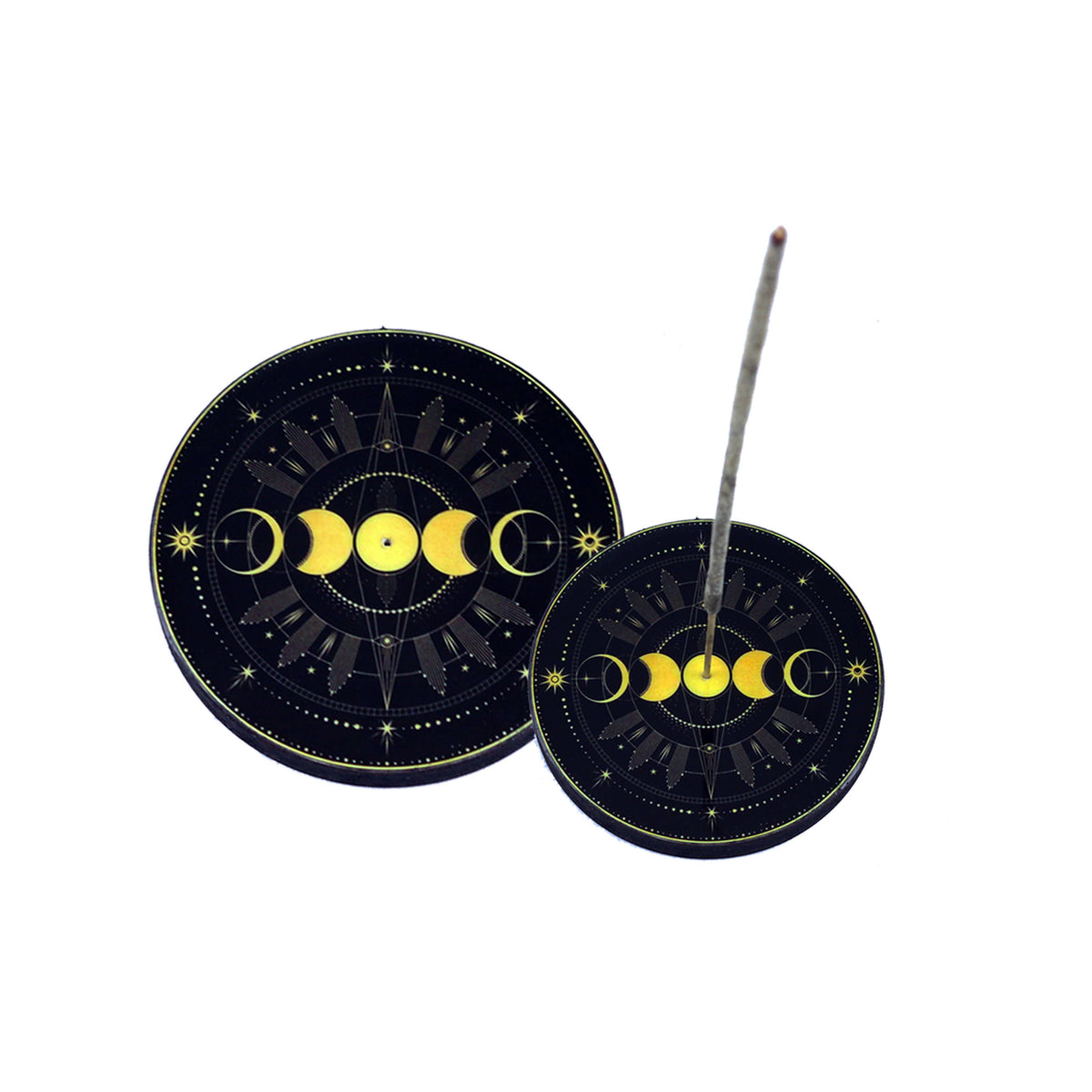 Triple Moon Round Incense Holder
