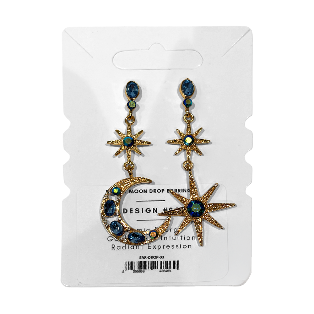 Star & Moon Drop Earrings (D3)