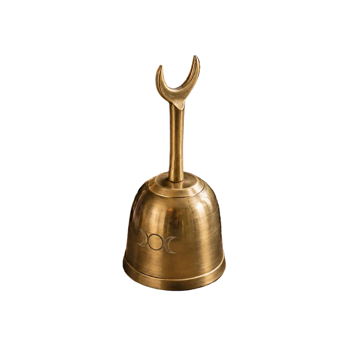 Brass Altar Bell with Triple Moon Design