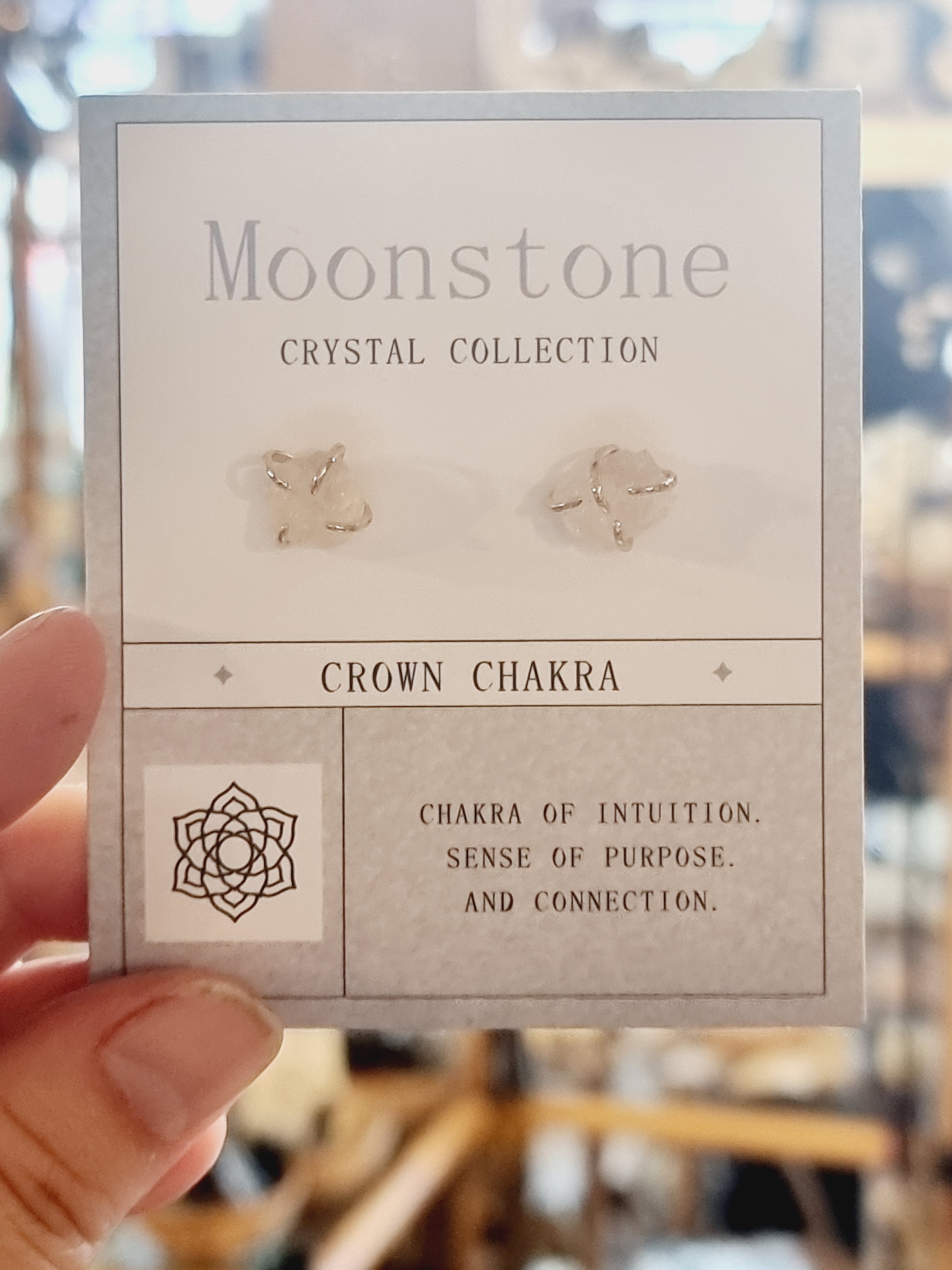Moonstone Crown Chakra Earrings