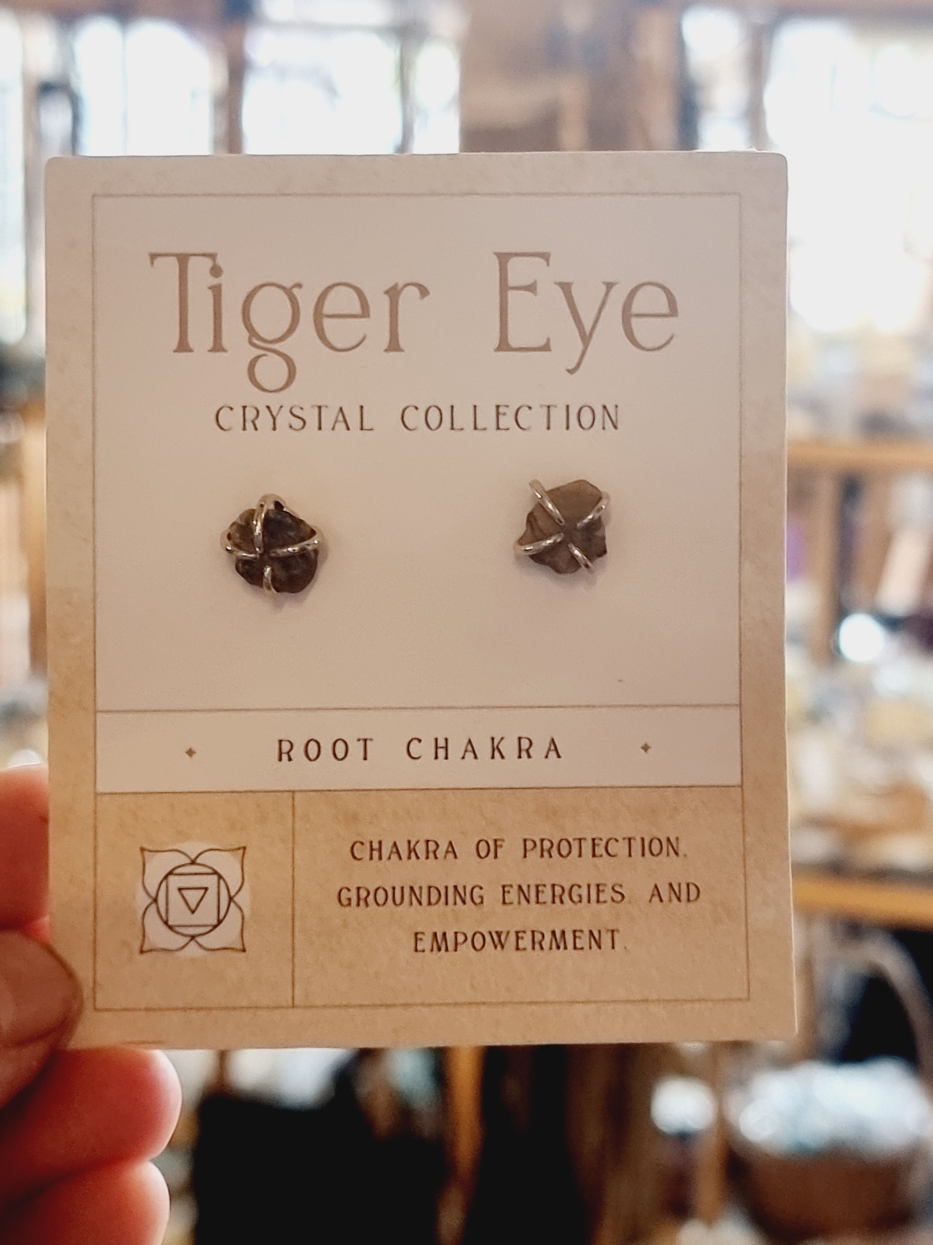 Tigers Eye Root Chakra Earrings