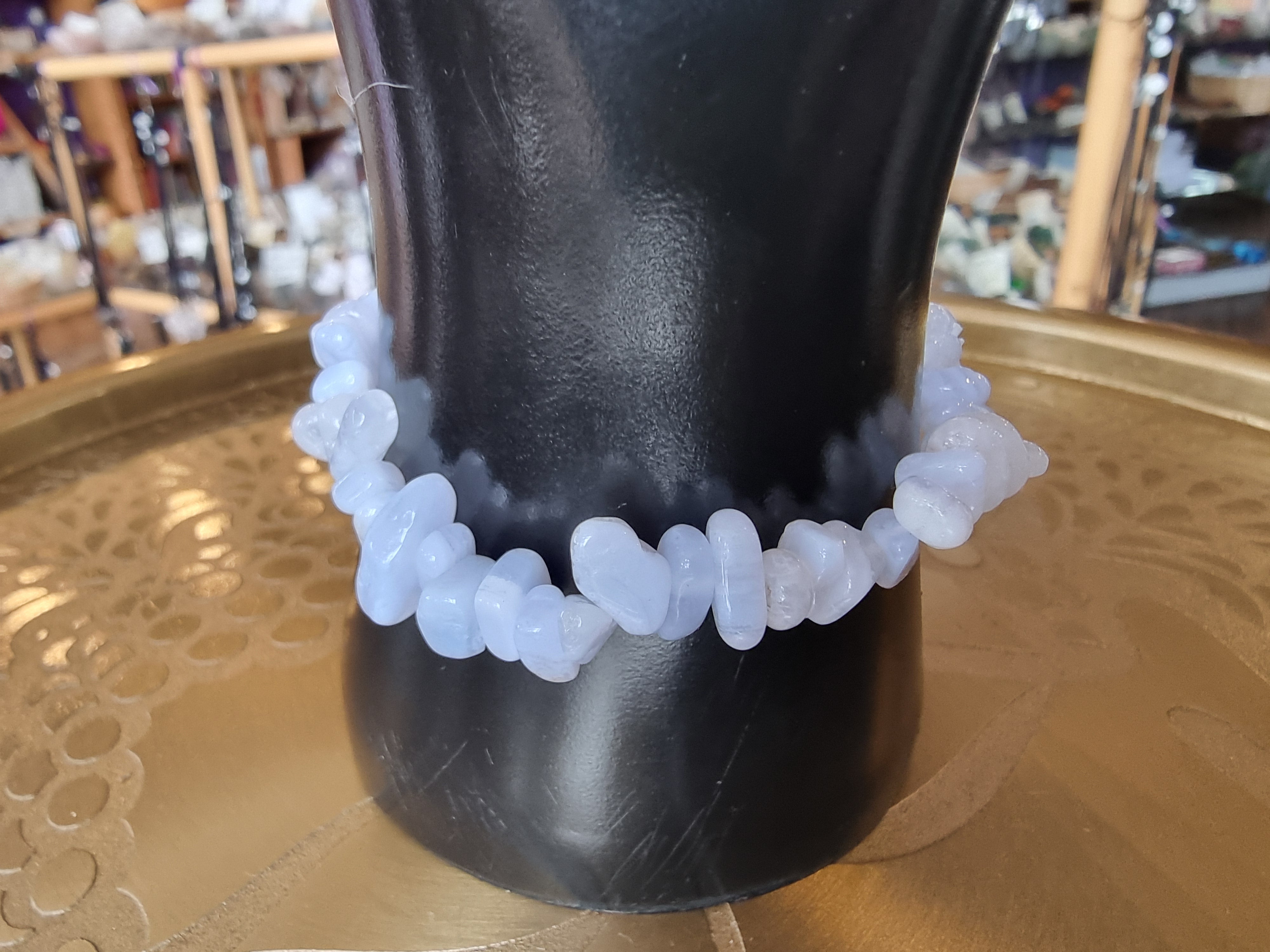 Blue Lace Agate Chip Bracelets