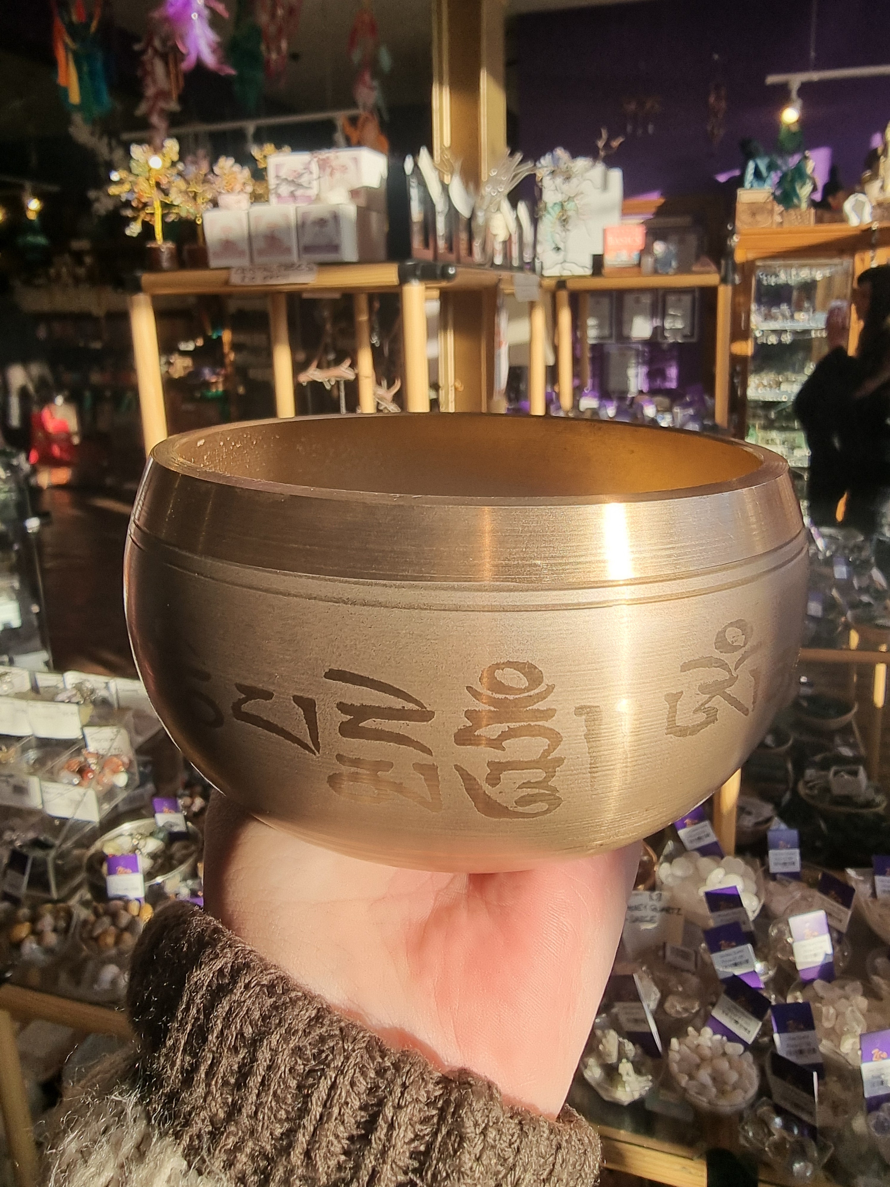 Gold Sanskrit Singing Bowl