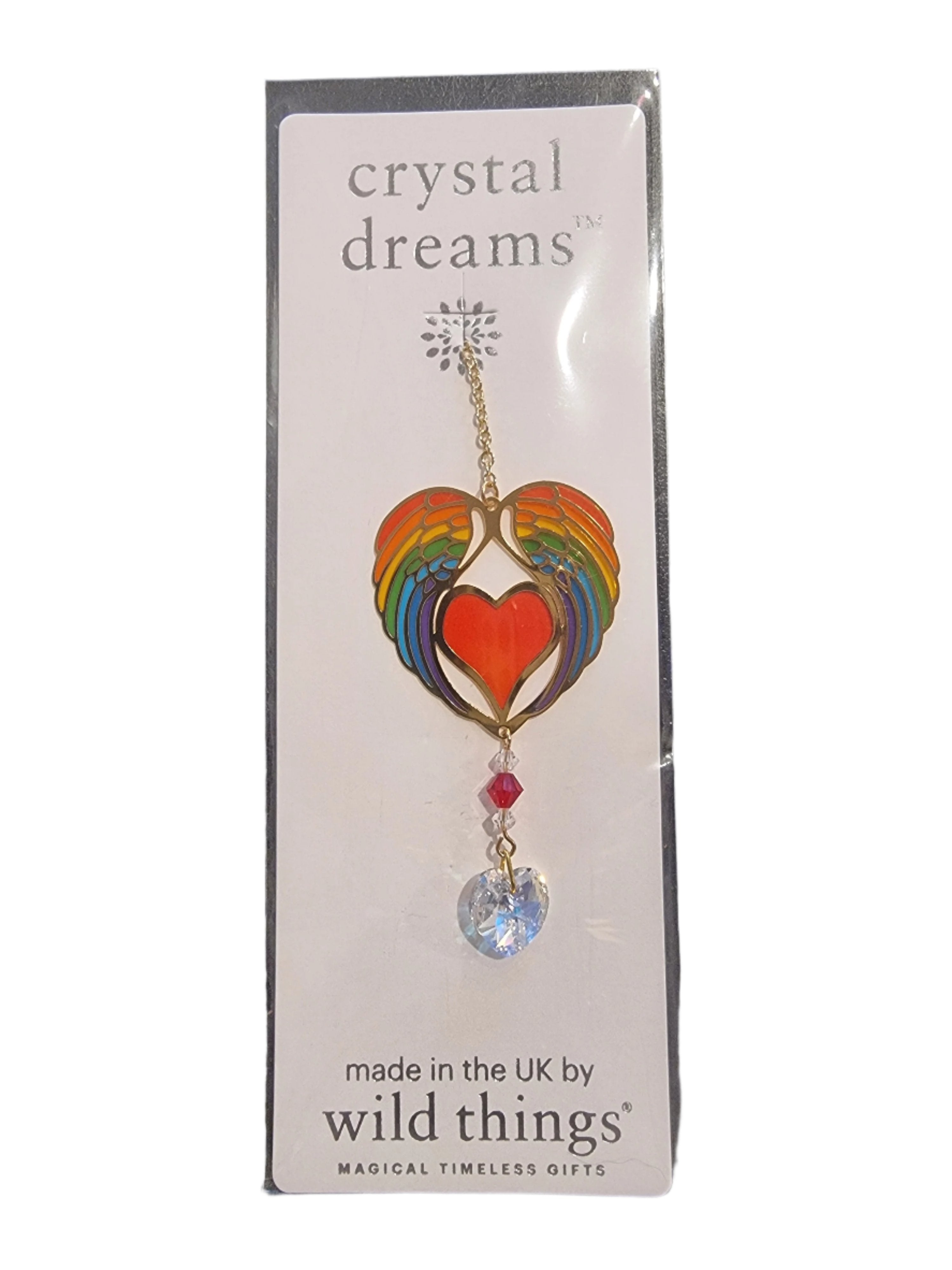 Angel Wing Heart Rainbow Charm