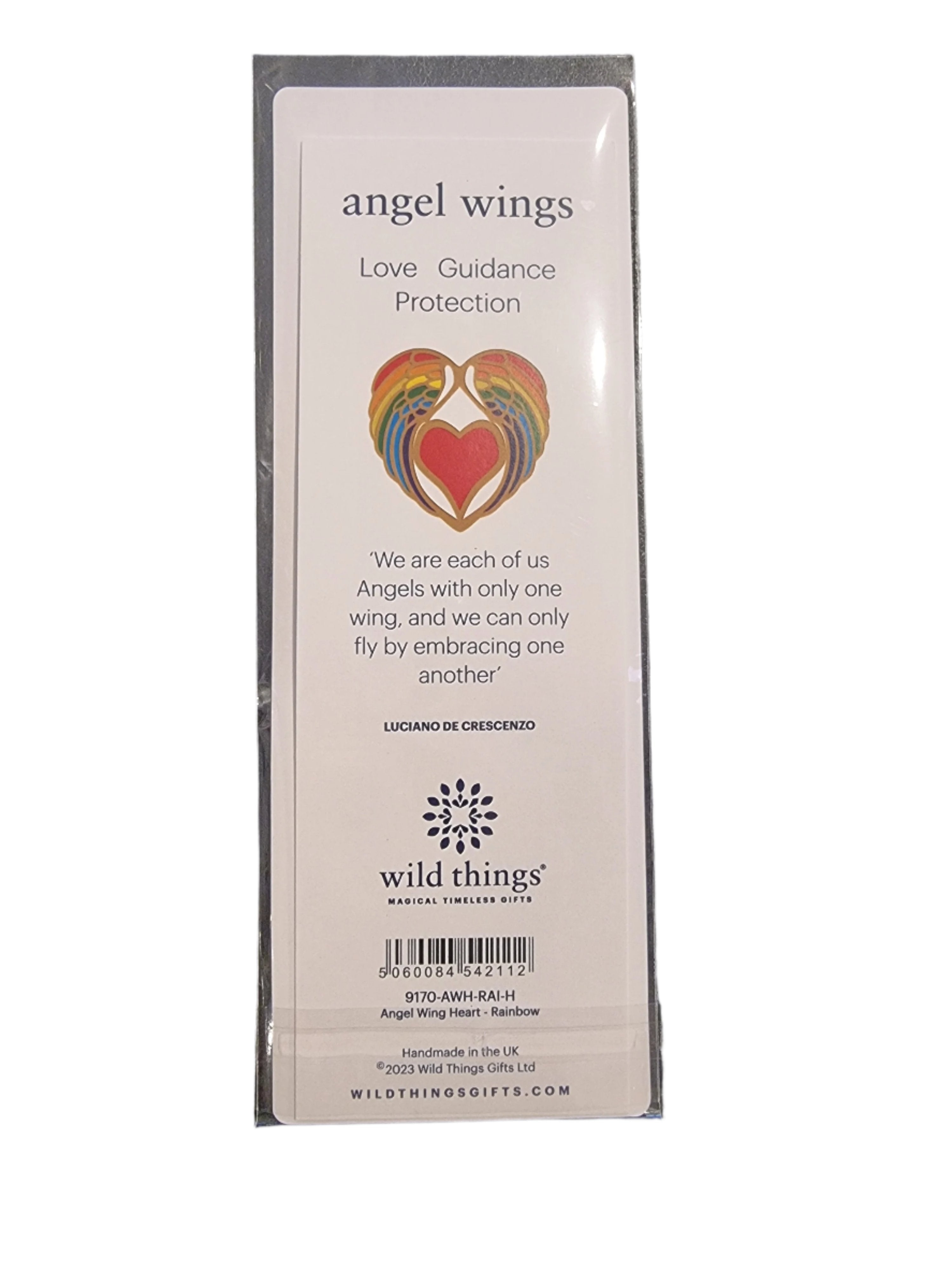 Angel Wing Heart Rainbow Charm