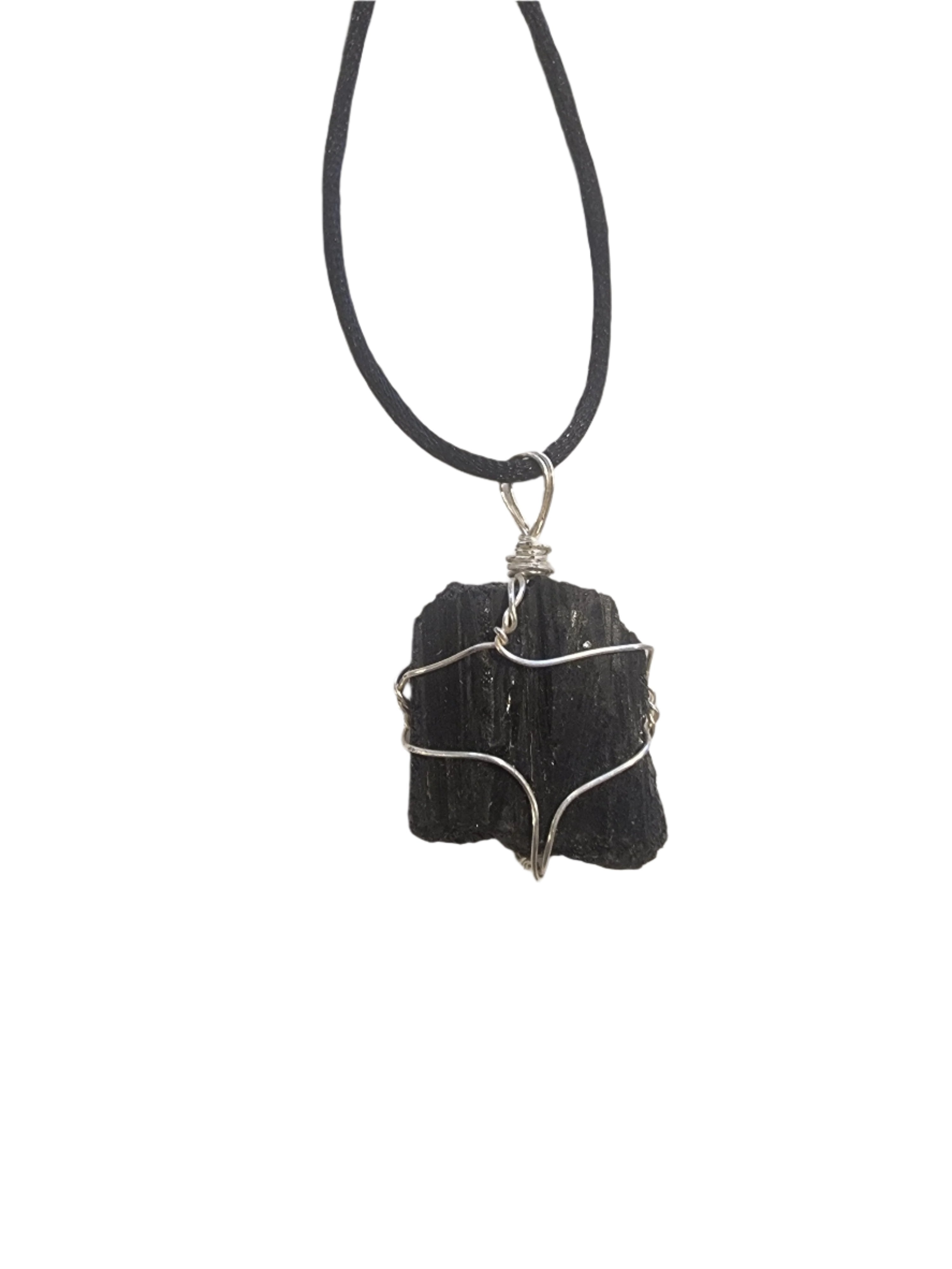 Black Tourmaline Wrap Pendant