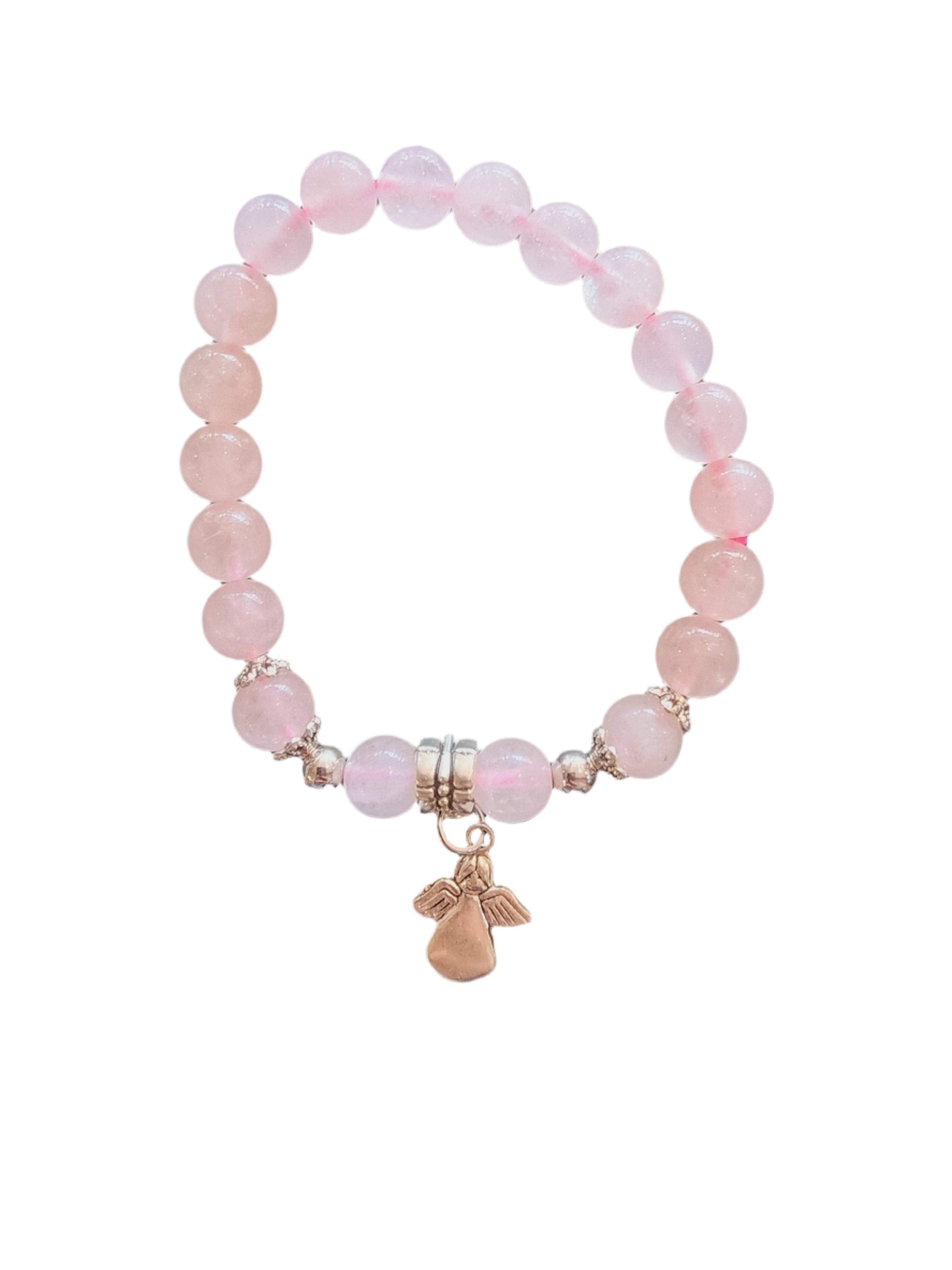 Rose Quartz Angel Wing Bracelet