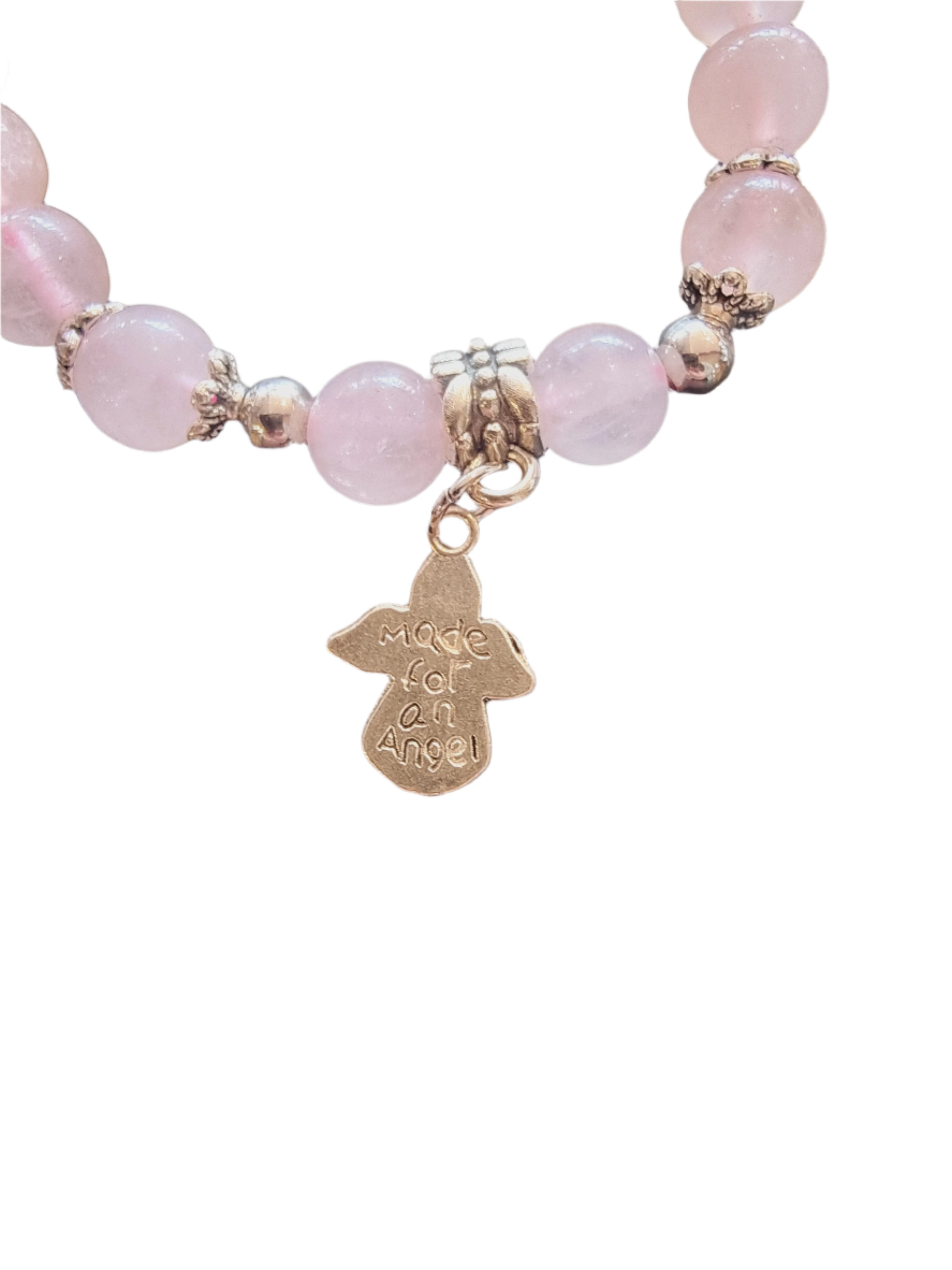 Rose Quartz Angel Wing Bracelet