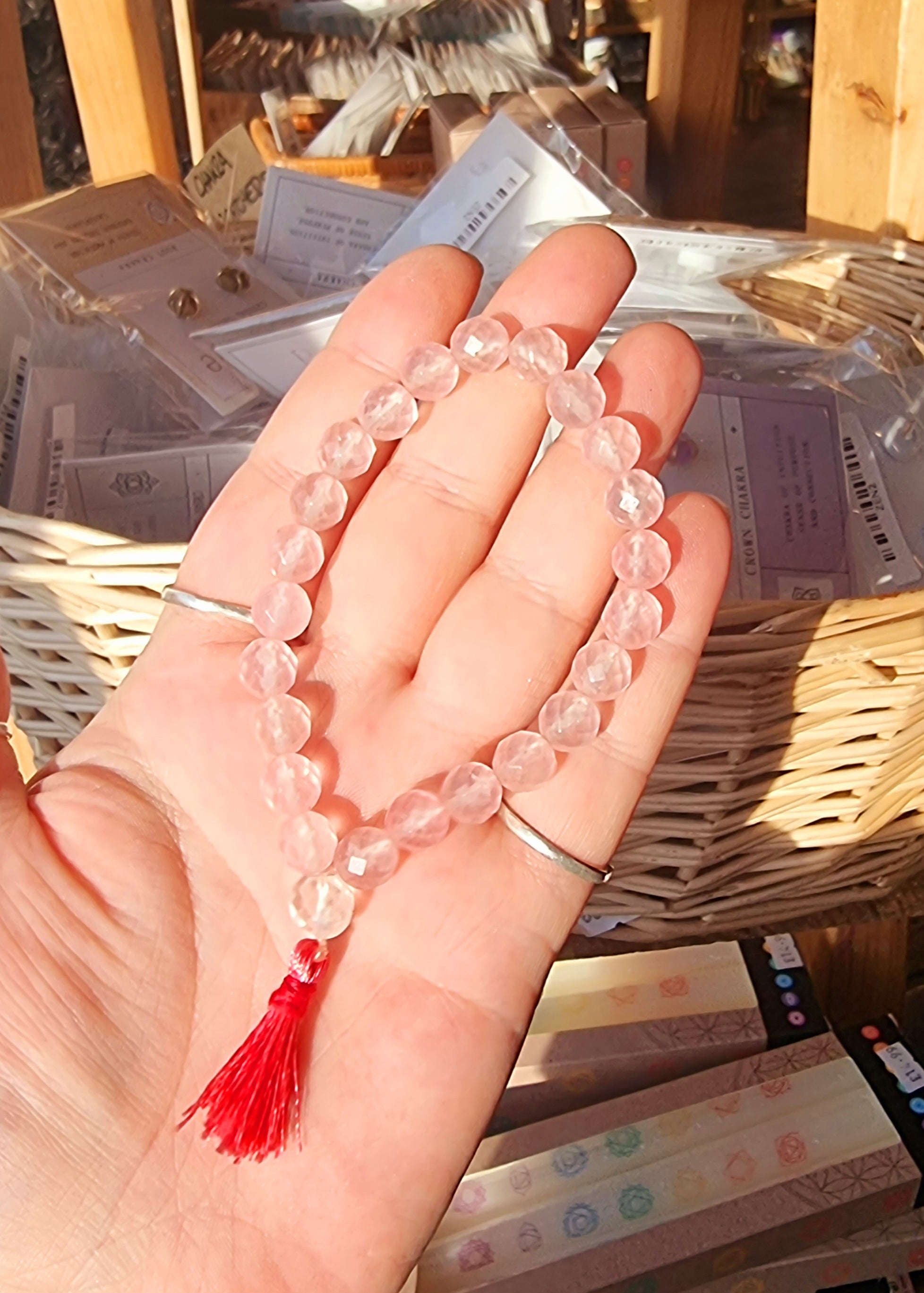 Rose Quartz Beaded Yoga Bracelet