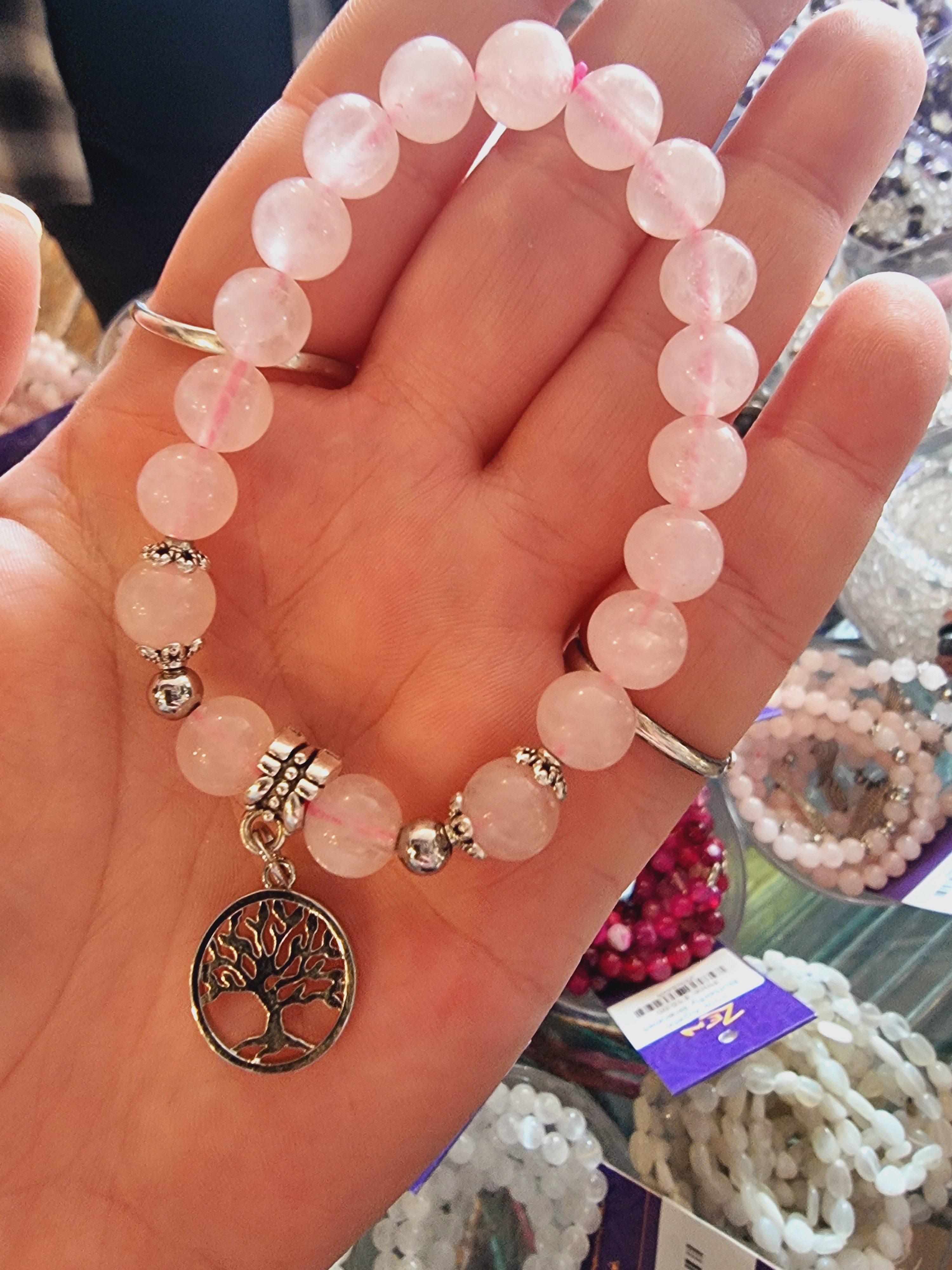 Rose Quartz Tree Life Bracelet