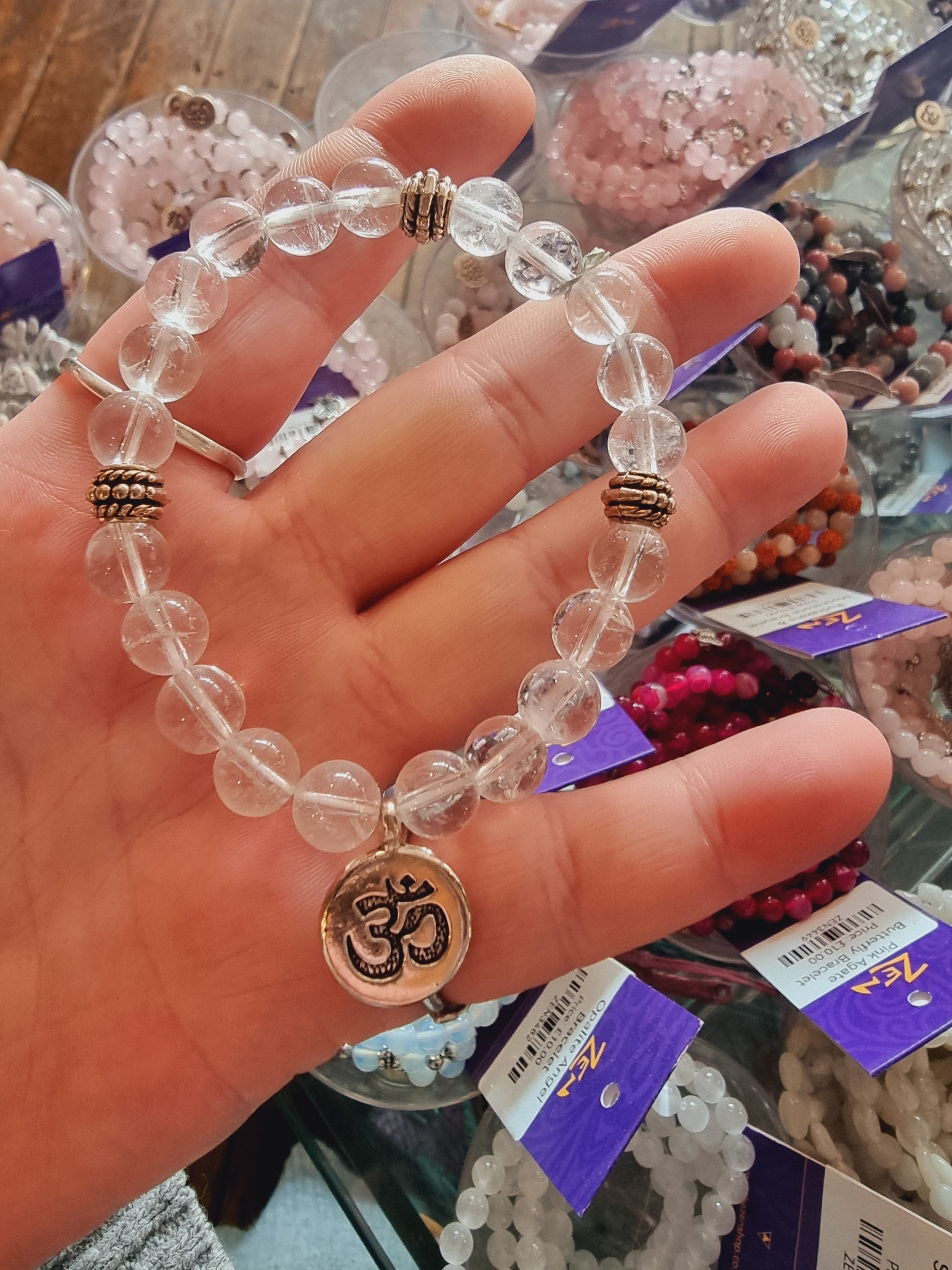 Clear Quartz Ohm Bracelet