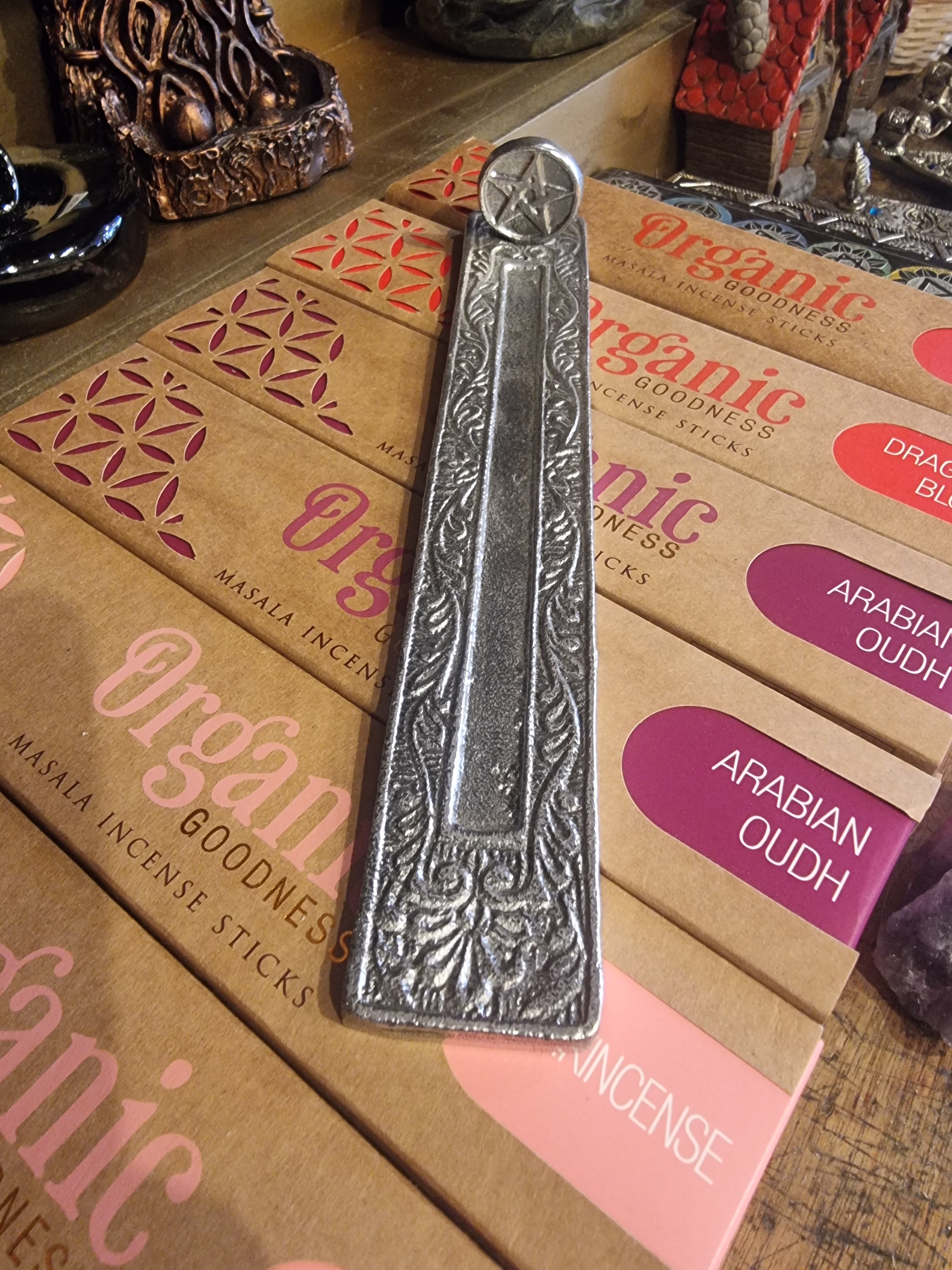 Pentagram Silver Incense Holder